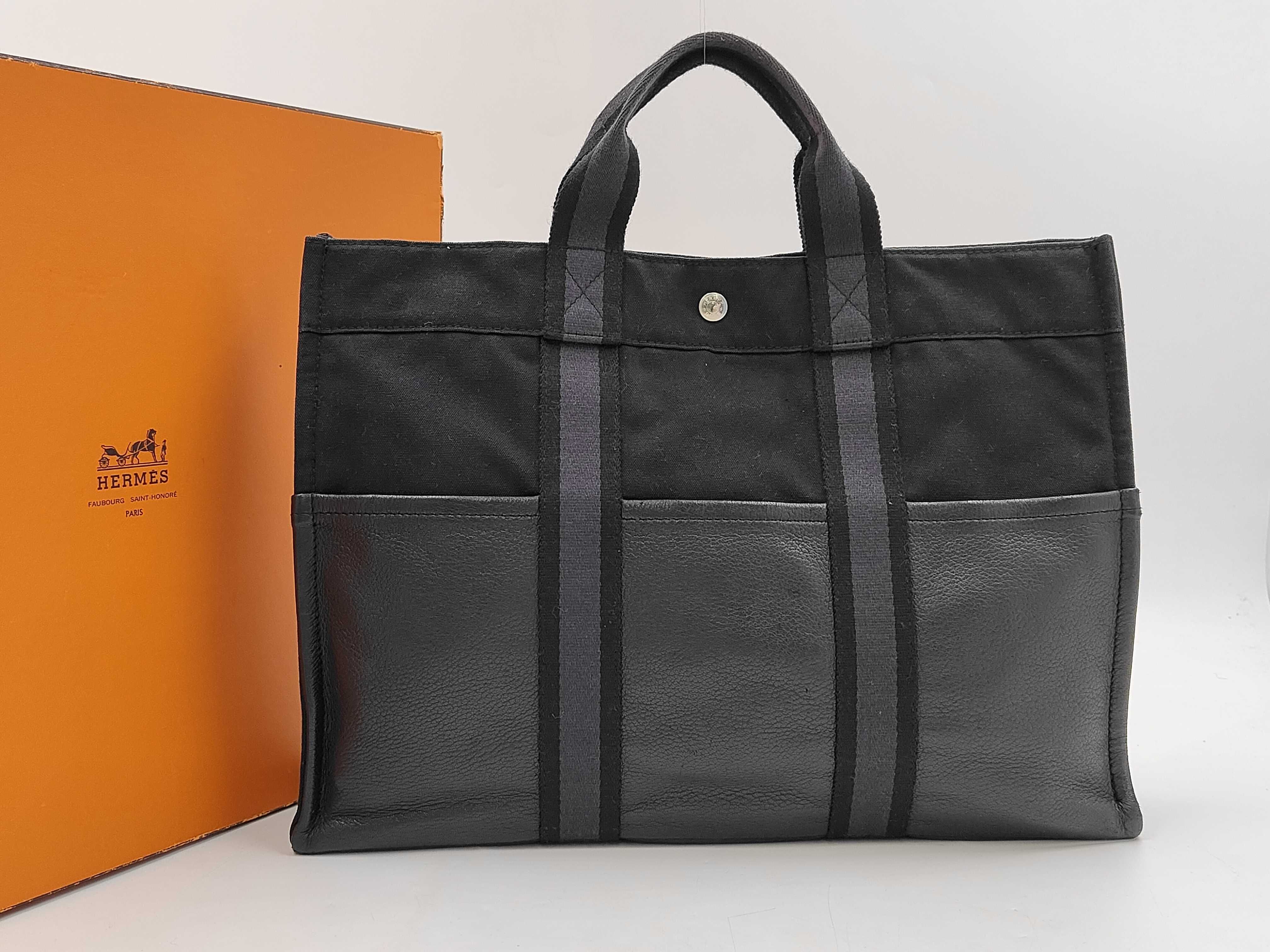 Tote Bag Fourre-Tout MM Half Leather Black x Dark Gray Tote Bag