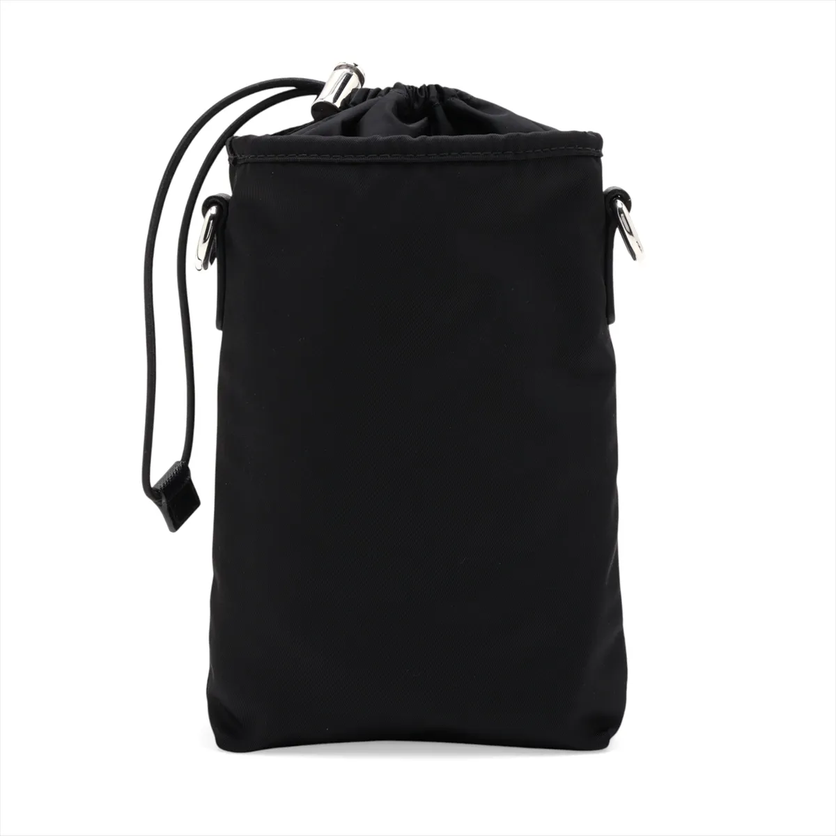 Tessuto Nylon x Leather Shoulder Bag, Black, 2ZH155 — view 2