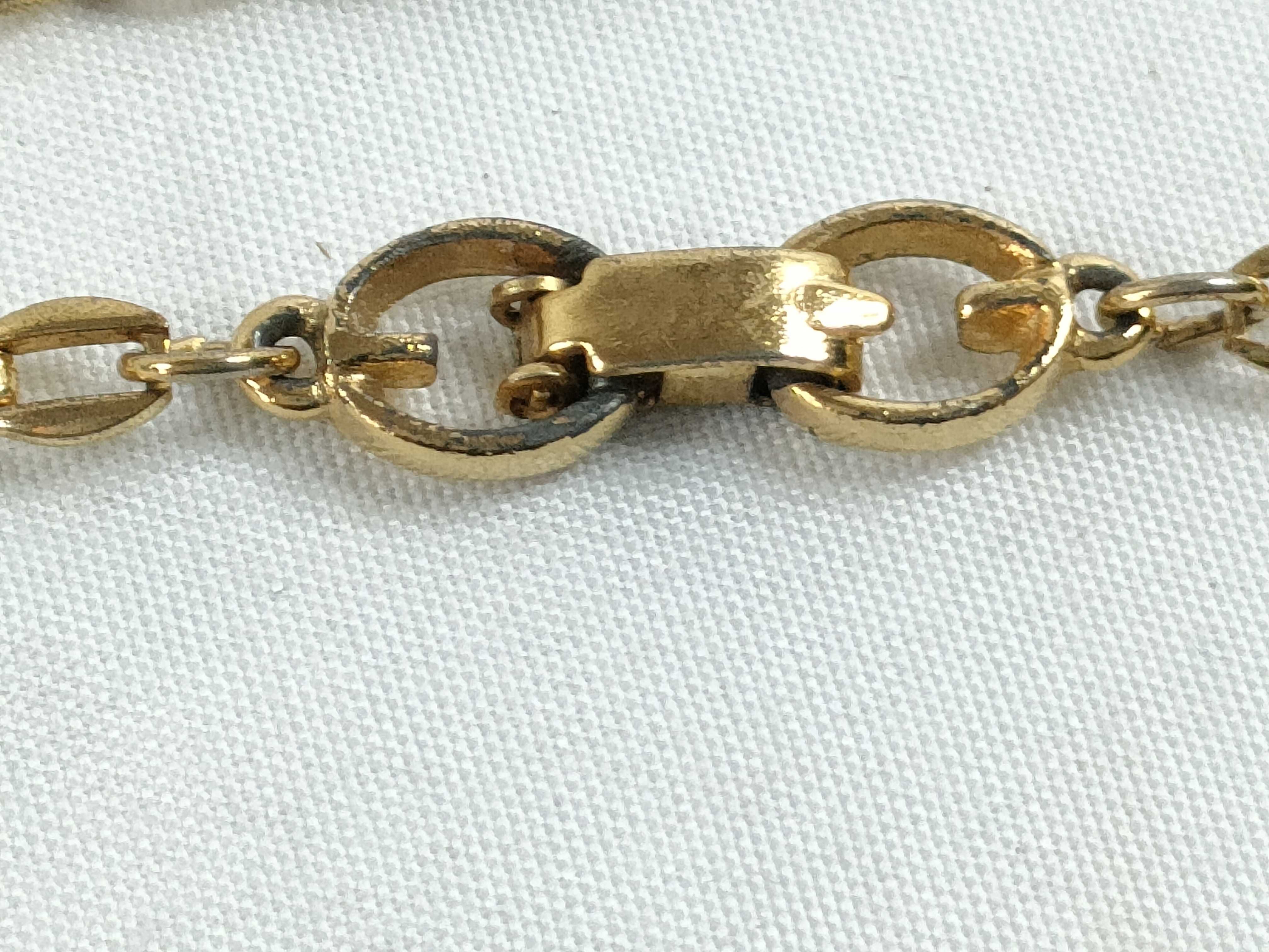 G Logo Circle Rhinestone Gold Necklace — view 6