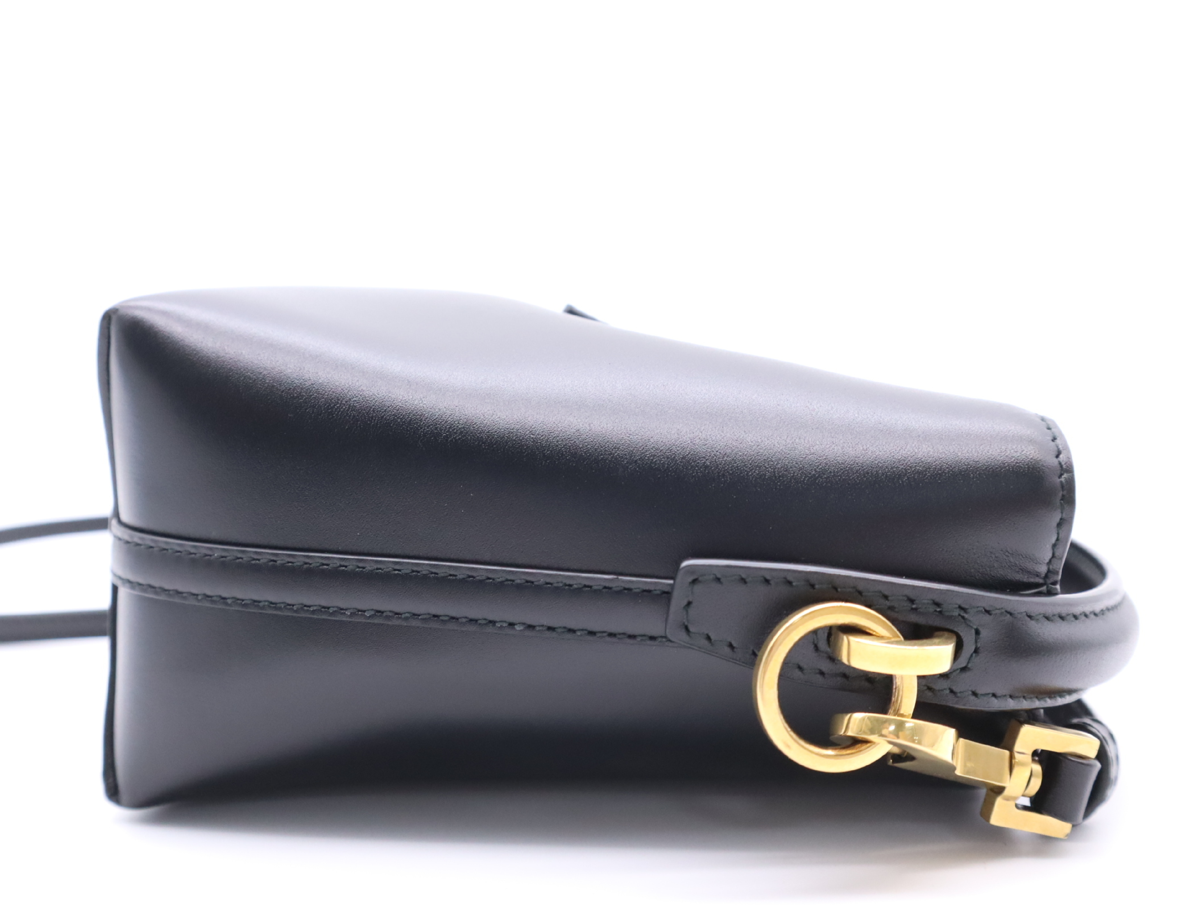 765870.0824 Leather YSL Logo Bucket Bag Black Gold Hardware Shoulder Bag — view 5