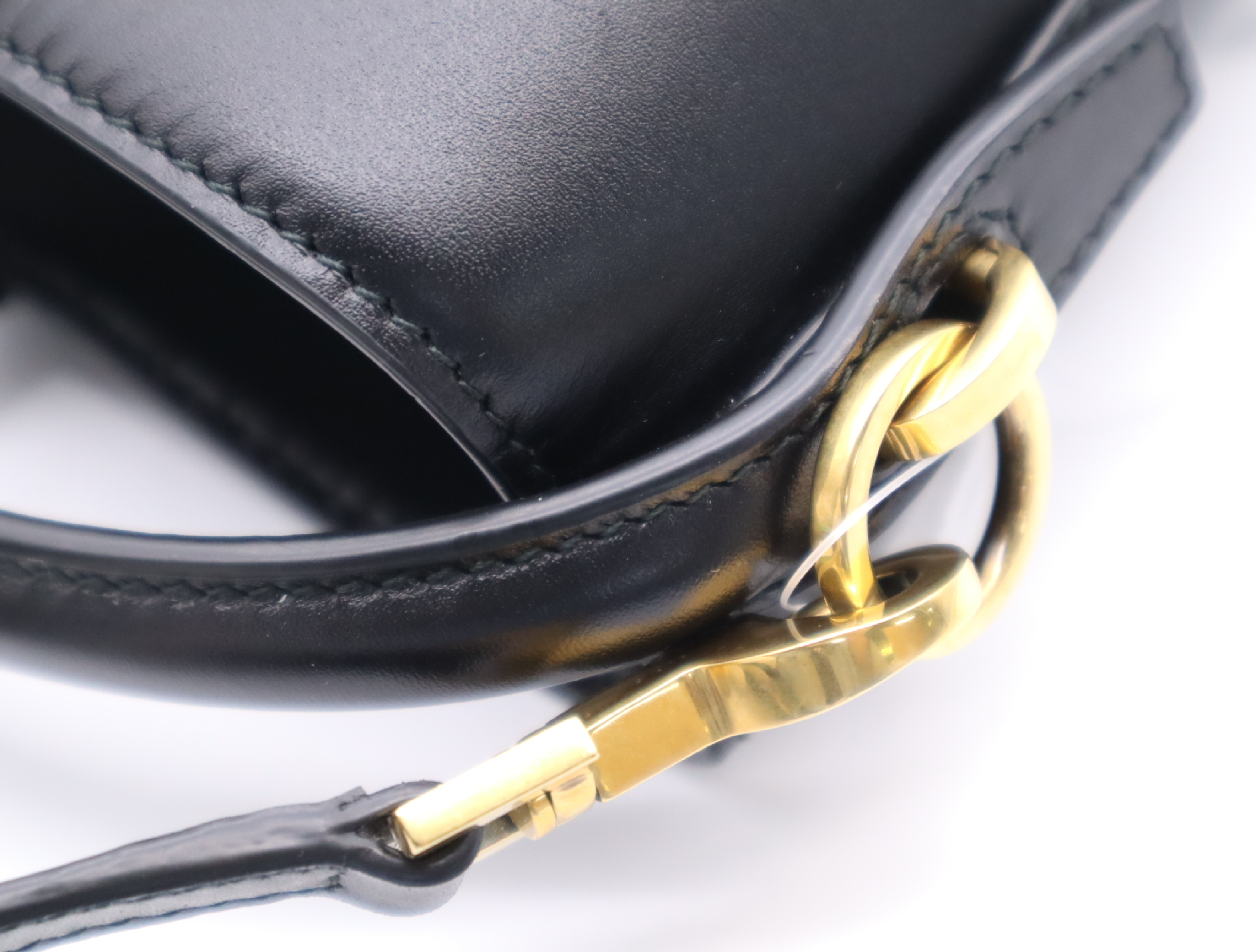 765870.0824 Leather YSL Logo Bucket Bag Black Gold Hardware Shoulder Bag — view 9