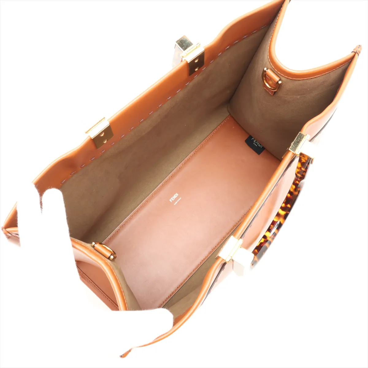 Sunshine Medium 8BH386 Leather 2-Way Tote Bag, Brown — view 8