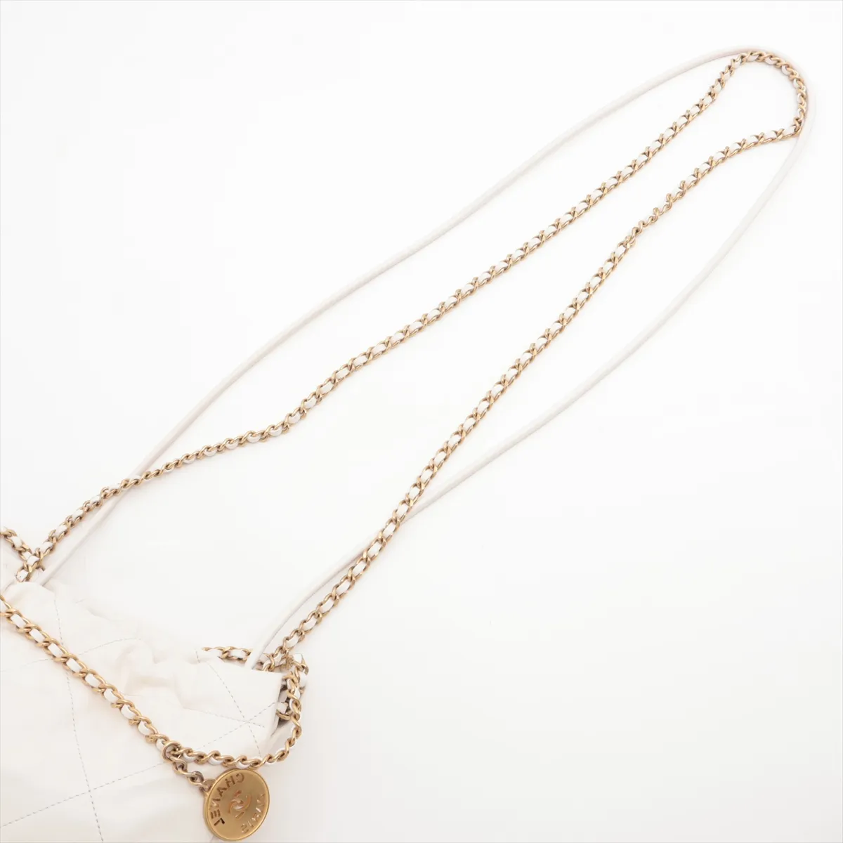 22 Mini Shiny Calfskin Chain Shoulder Bag White Gold Hardware X90A325K Random Plate AS3980 — view 7