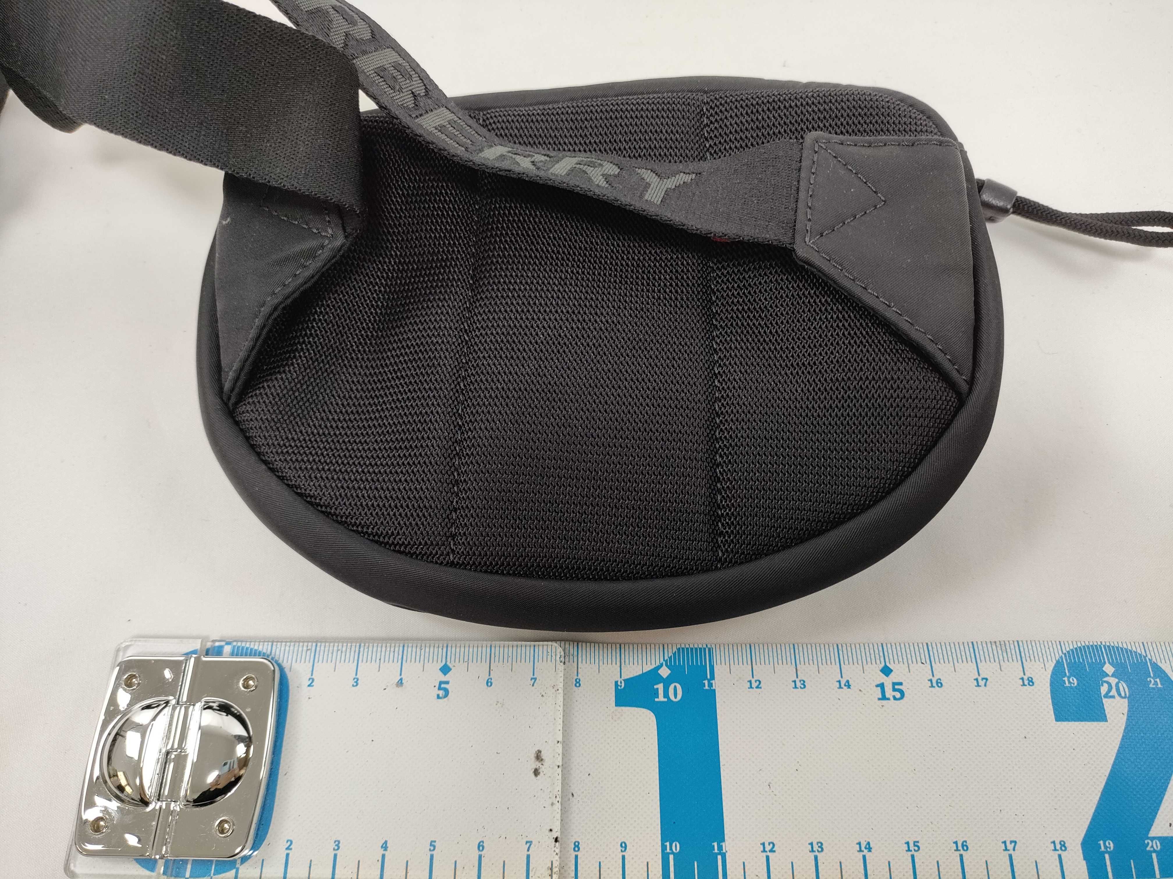 LONDON ENGLAND Nylon Logo Print x Leather Black Body Bag Belt Bag Waist Bag with Tag — view 2
