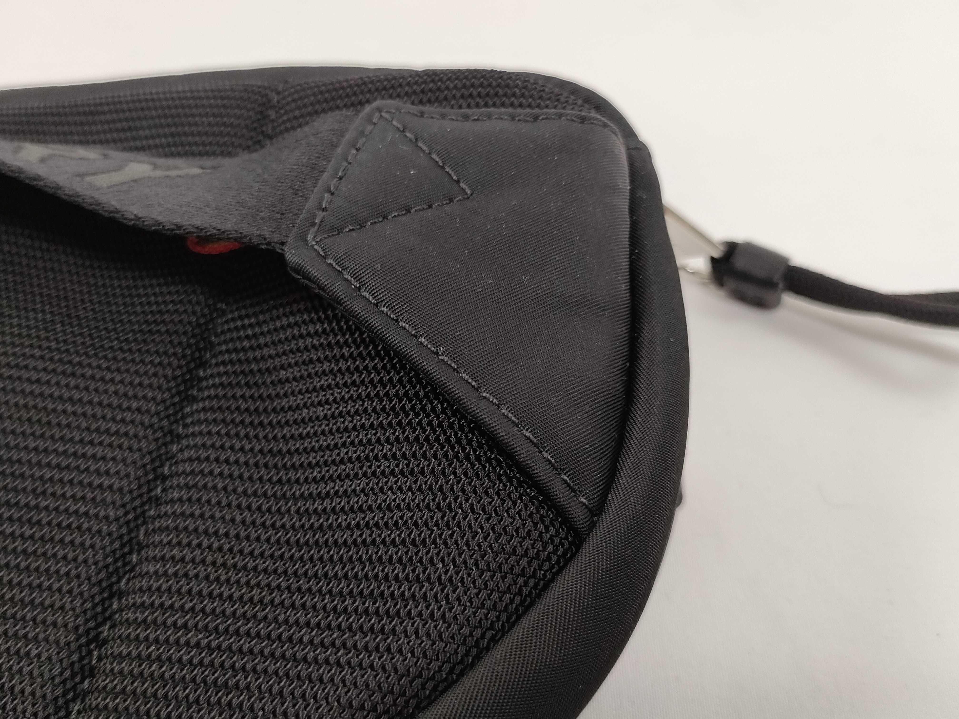 LONDON ENGLAND Nylon Logo Print x Leather Black Body Bag Belt Bag Waist Bag with Tag — view 3