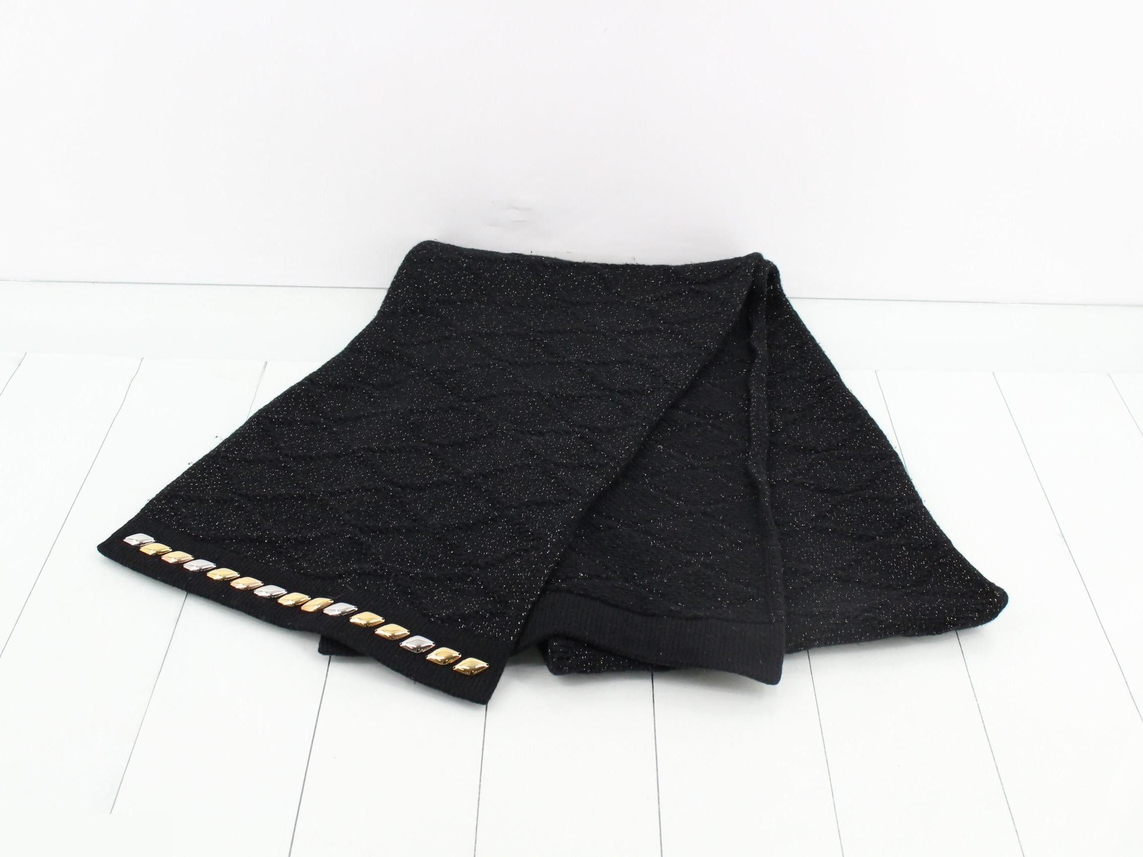 Studded Glitter Scarf - Black — view 2