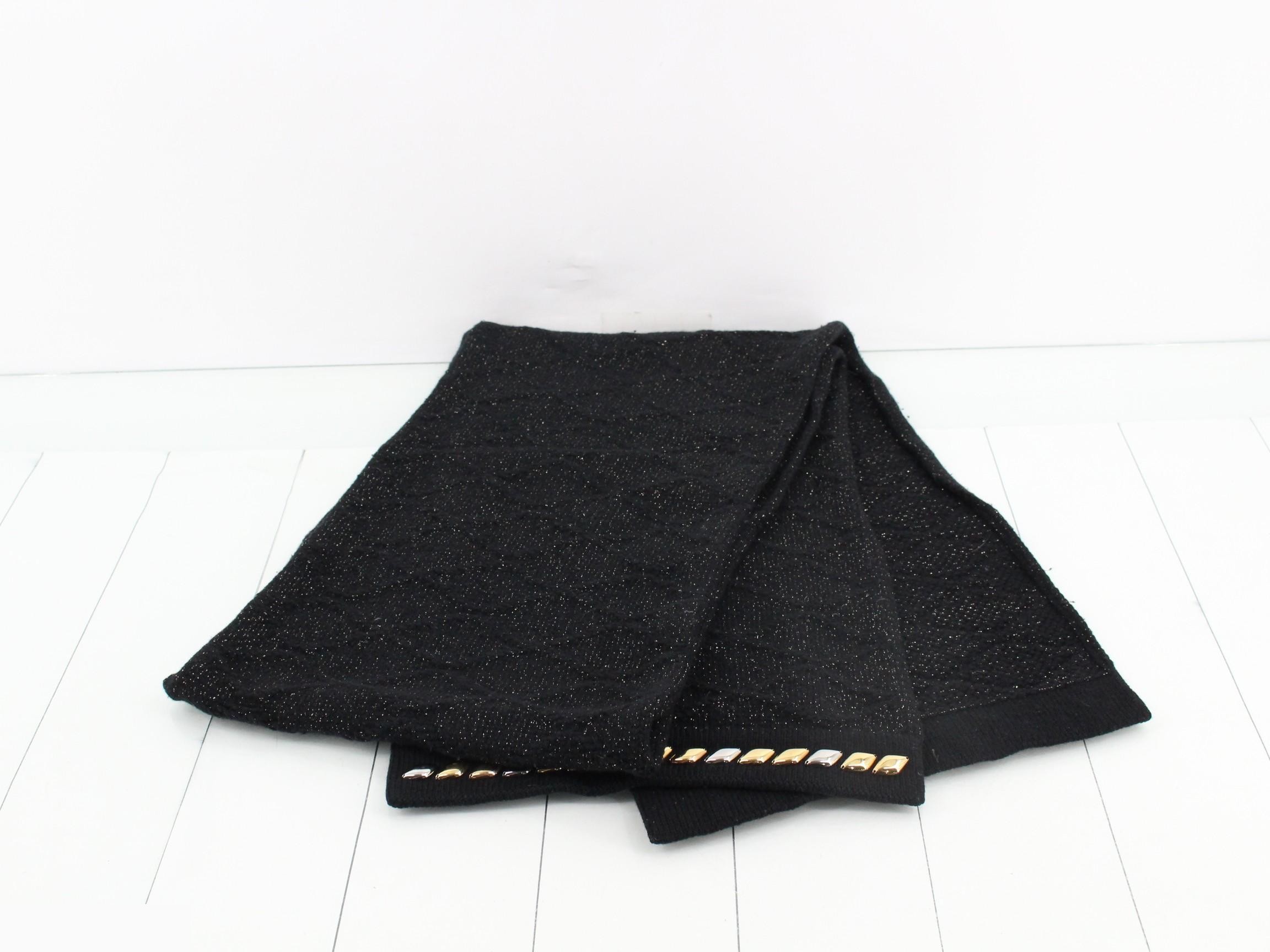 Studded Glitter Scarf - Black — view 3