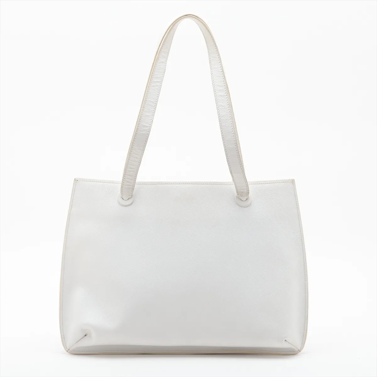 Logo Caviar Skin Tote Bag, White with Gold Hardware, 5580723, Series 5 — view 2