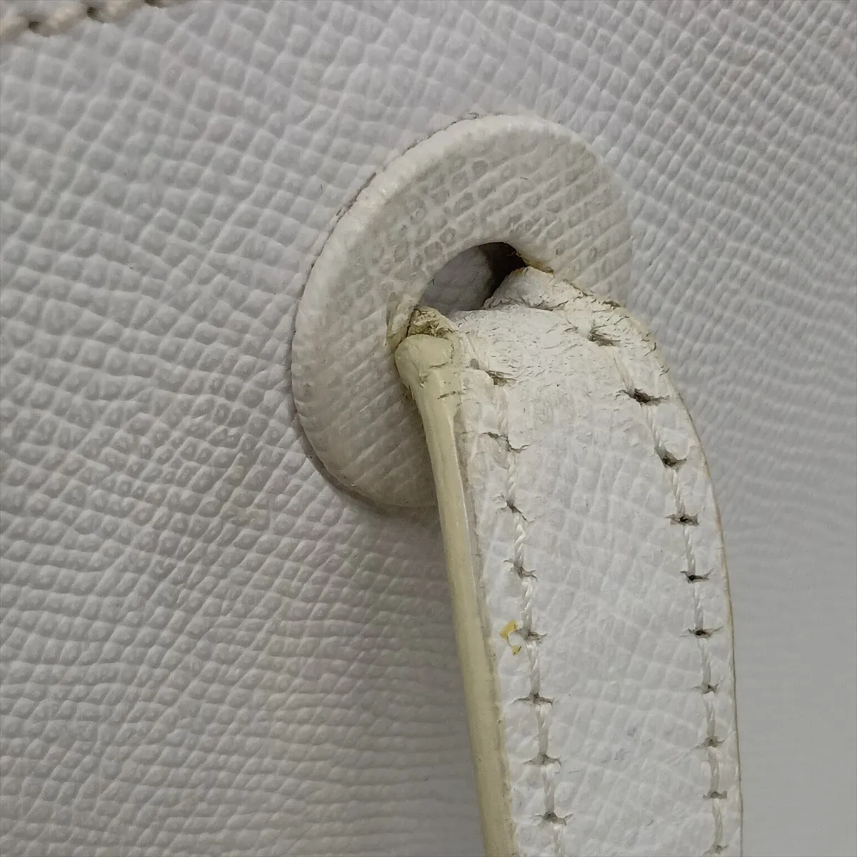 Logo Caviar Skin Tote Bag, White with Gold Hardware, 5580723, Series 5 — view 12