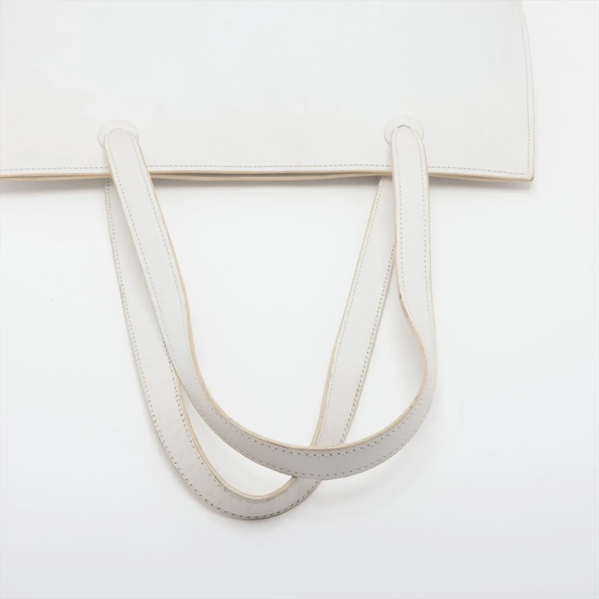 Logo Caviar Skin Tote Bag, White with Gold Hardware, 5580723, Series 5 — view 5