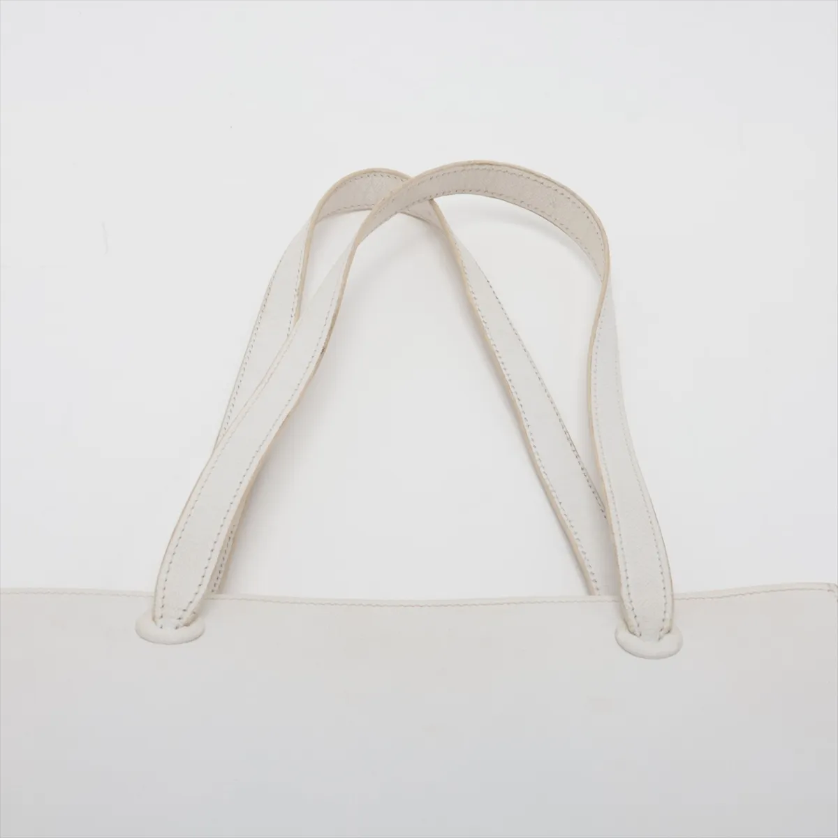 Logo Caviar Skin Tote Bag, White with Gold Hardware, 5580723, Series 5 — view 6