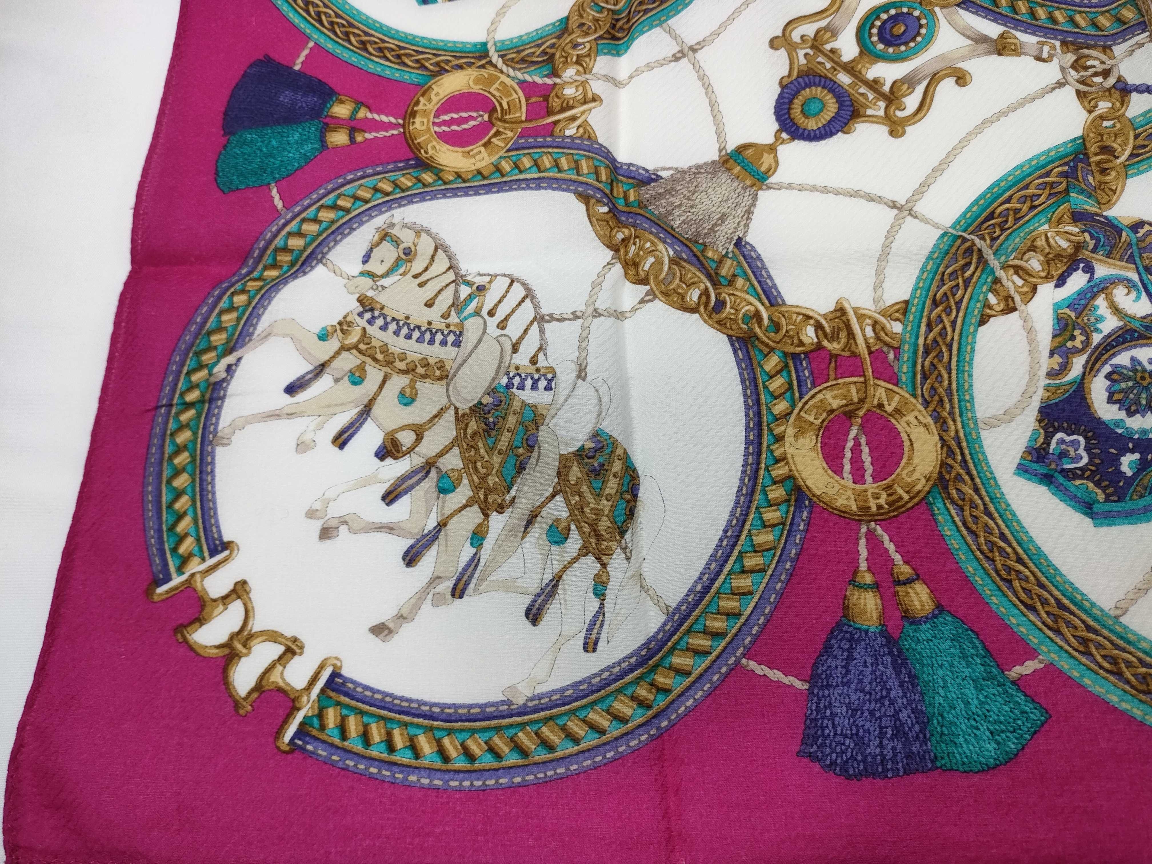 handkerchief scarf with carriage pattern, tassel, medallion, pink, and other accessories. — view 4