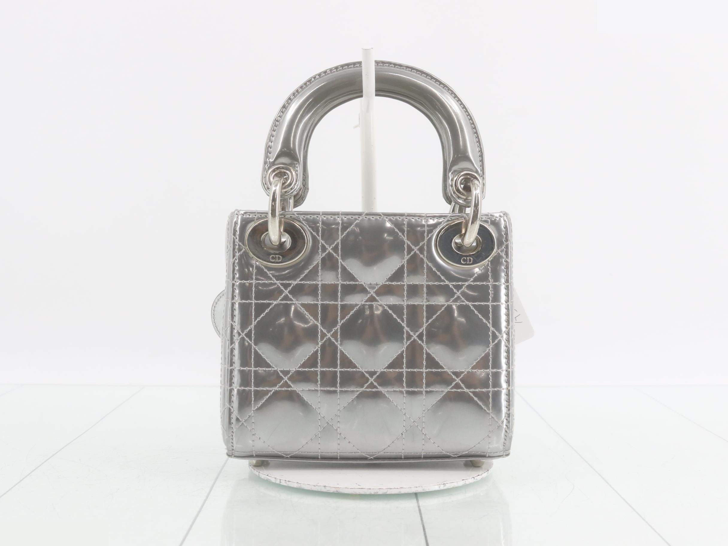 Baby Dior Lady 2-Way Handbag, Silver — view 2