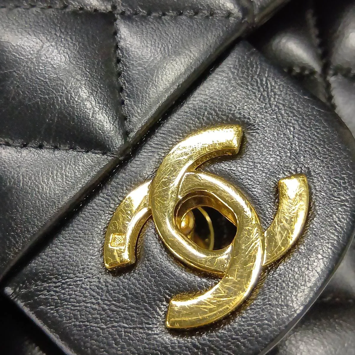 [Individually packaged] Chanel Matelassé 25 Lambskin Double Flap Double Chain Bag, Black with Gold Hardware, 1753611, Series 1, A01112 — view 14