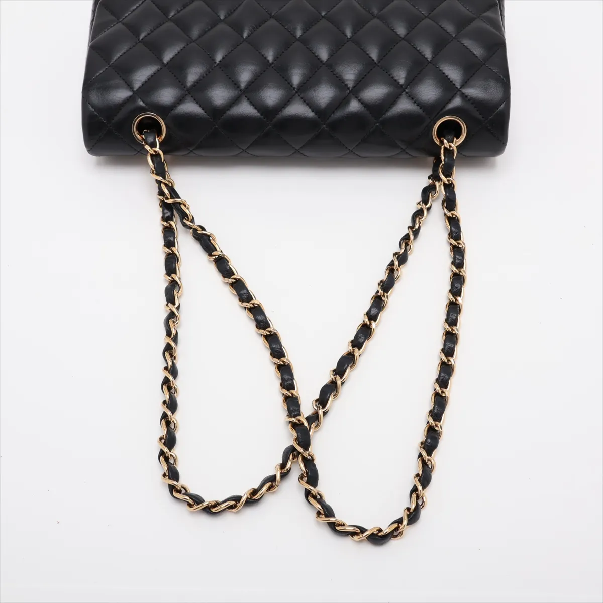 [Individually packaged] Chanel Matelassé 25 Lambskin Double Flap Double Chain Bag, Black with Gold Hardware, 1753611, Series 1, A01112 — view 5