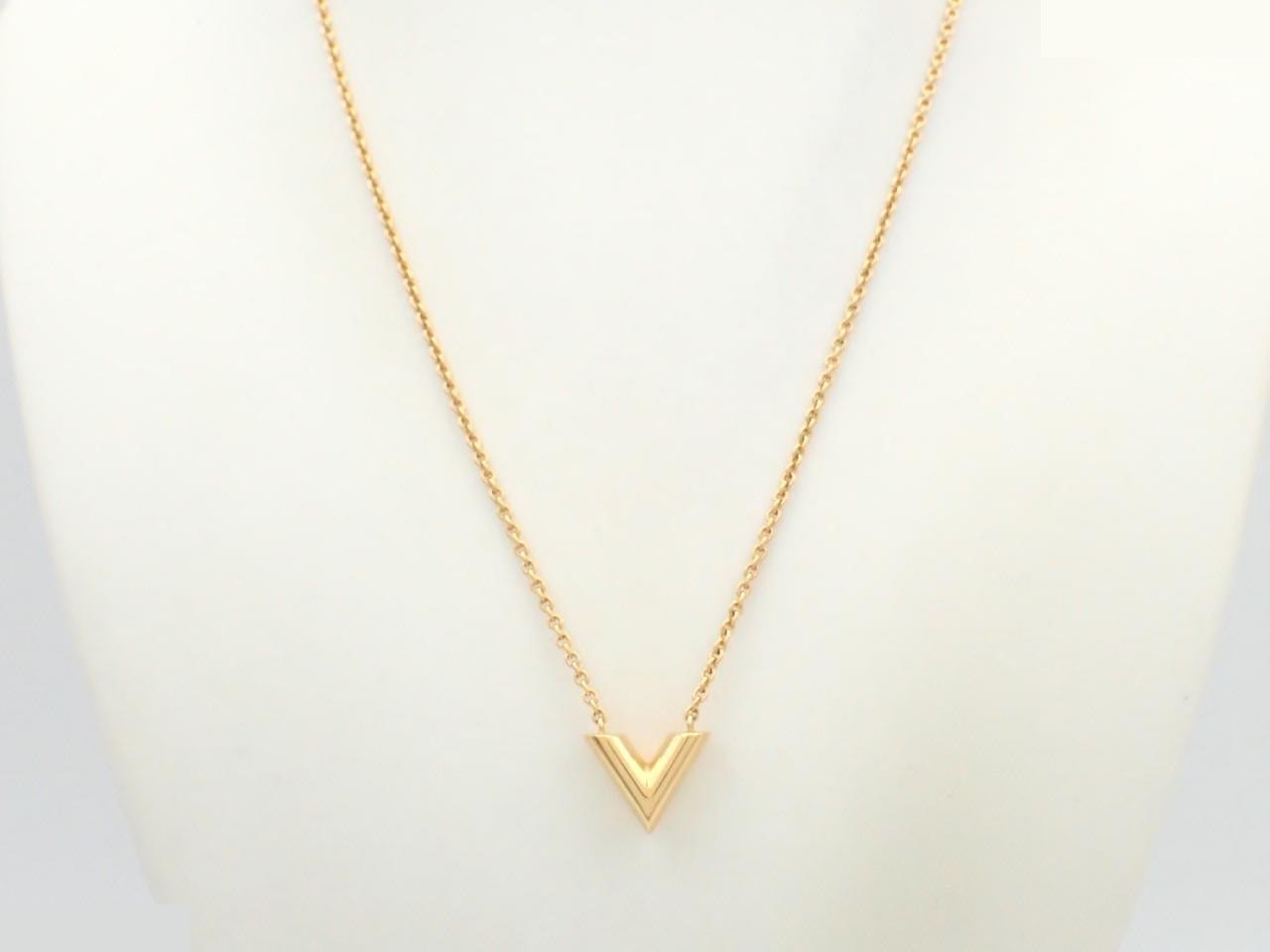 Essential V Necklace, Gold, Total Length Approx. 46cm — view 3