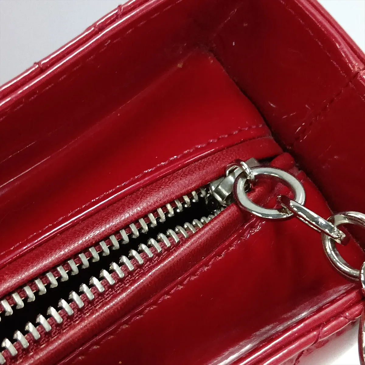 Lady Dior Cannage Large Patent Leather 2-Way Handbag, Red — view 13