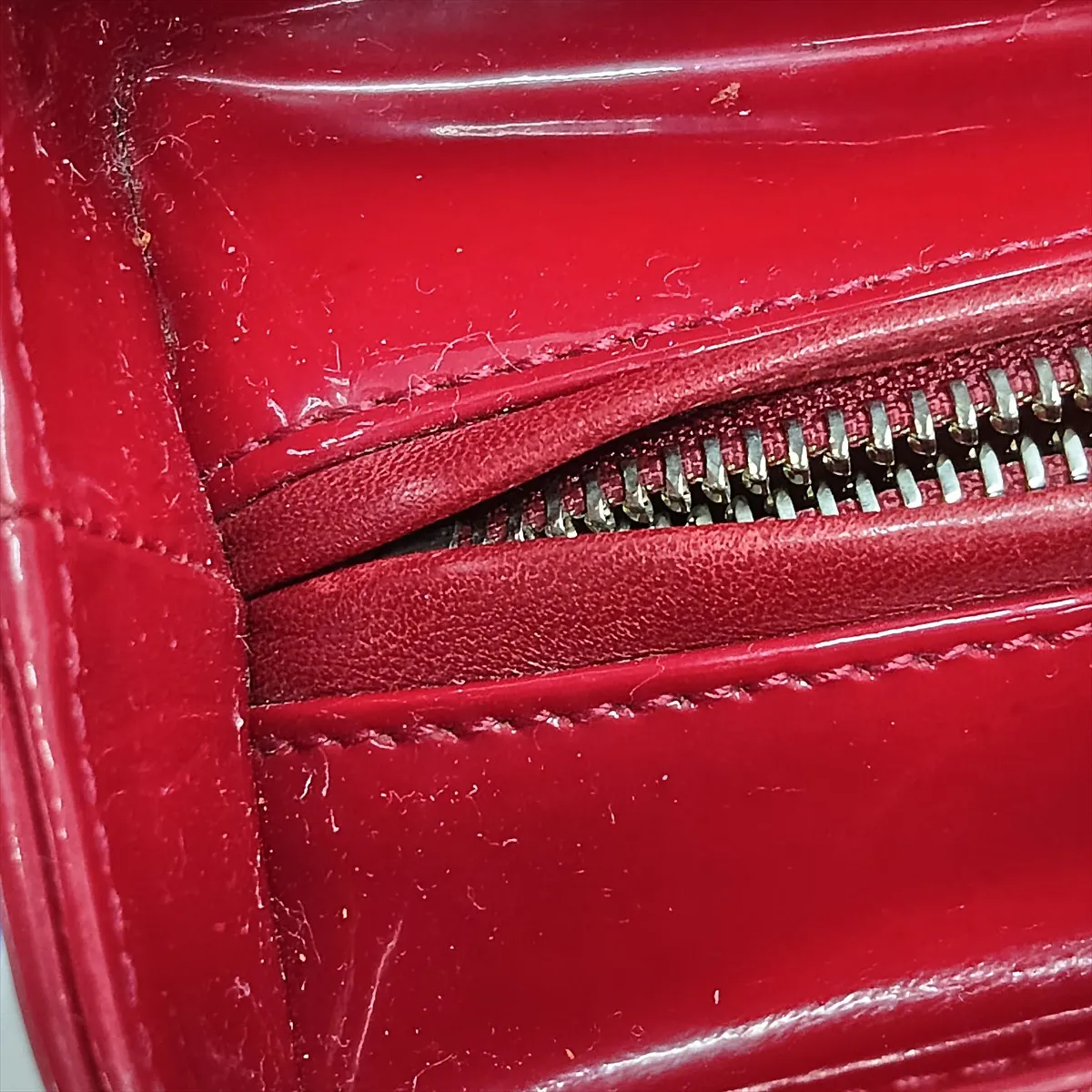 Lady Dior Cannage Large Patent Leather 2-Way Handbag, Red — view 14