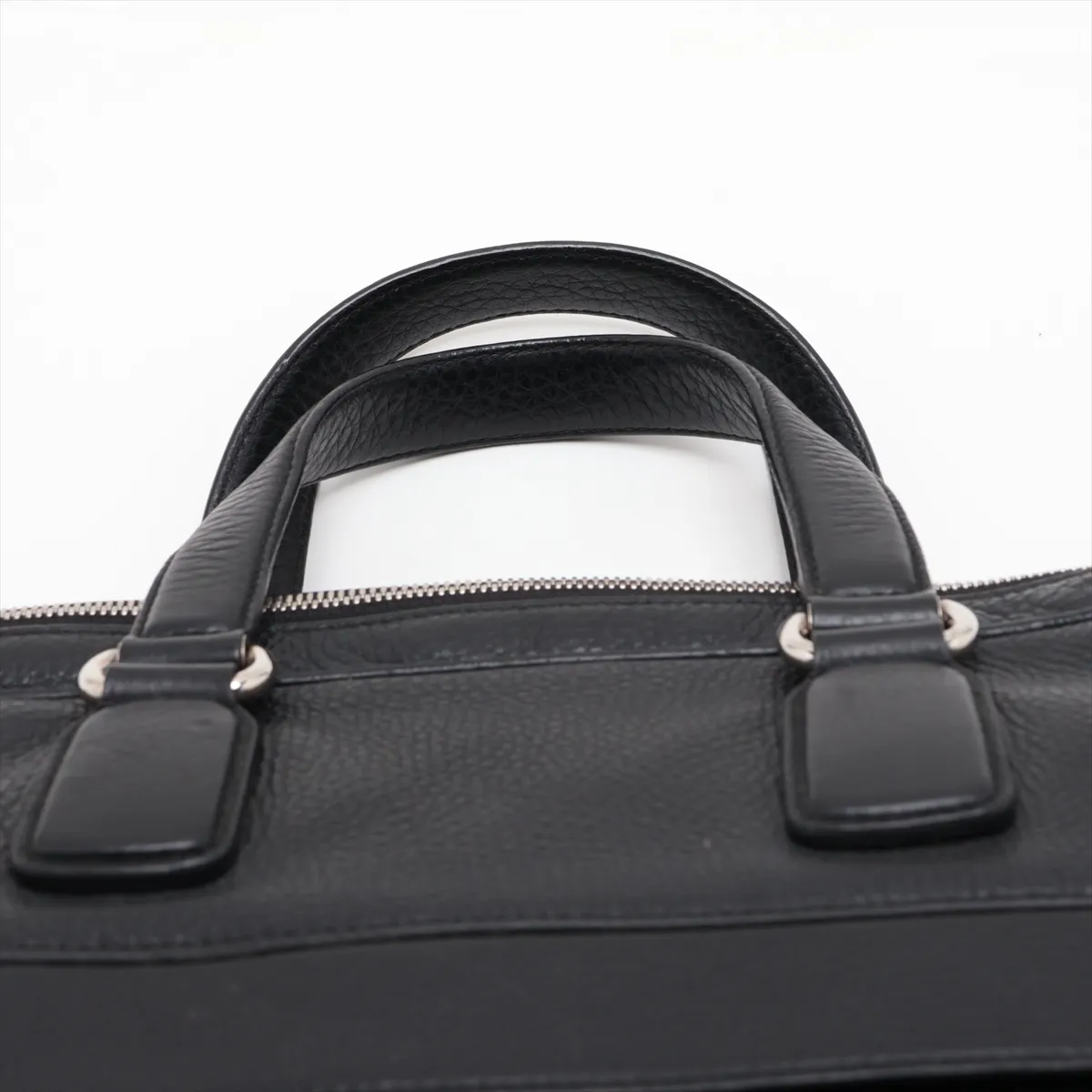 Interlocking G Leather Business Bag, Black — view 6