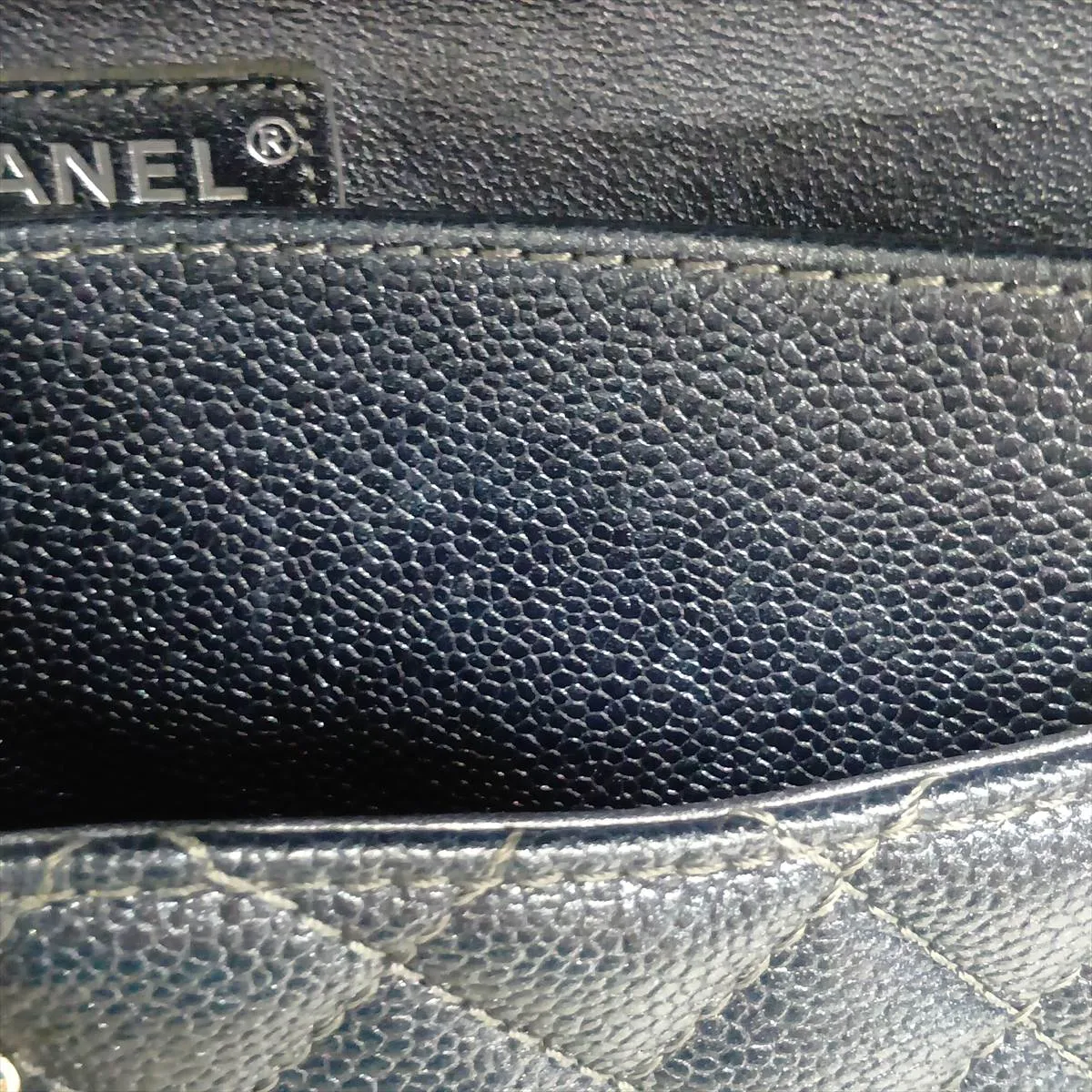 [Individually packaged] Chanel Matelassé 25 Caviar Skin Double Flap Double Chain Bag, Gray, Gunmetal Hardware, 20325728, Serial Number in the 20s, A01112 — view 14