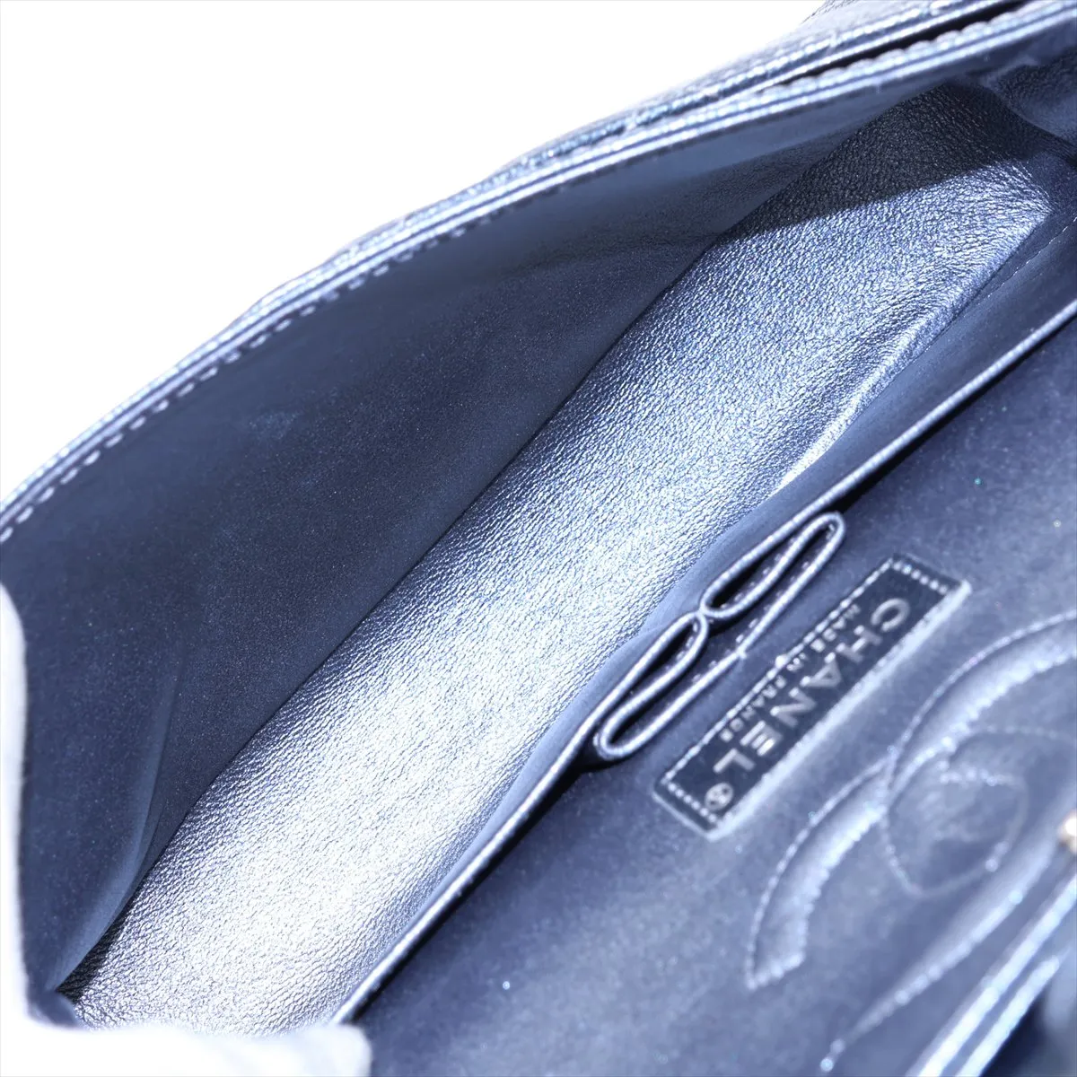 [Individually packaged] Chanel Matelassé 25 Caviar Skin Double Flap Double Chain Bag, Gray, Gunmetal Hardware, 20325728, Serial Number in the 20s, A01112 — view 6