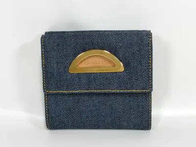 denim double-hook wallet