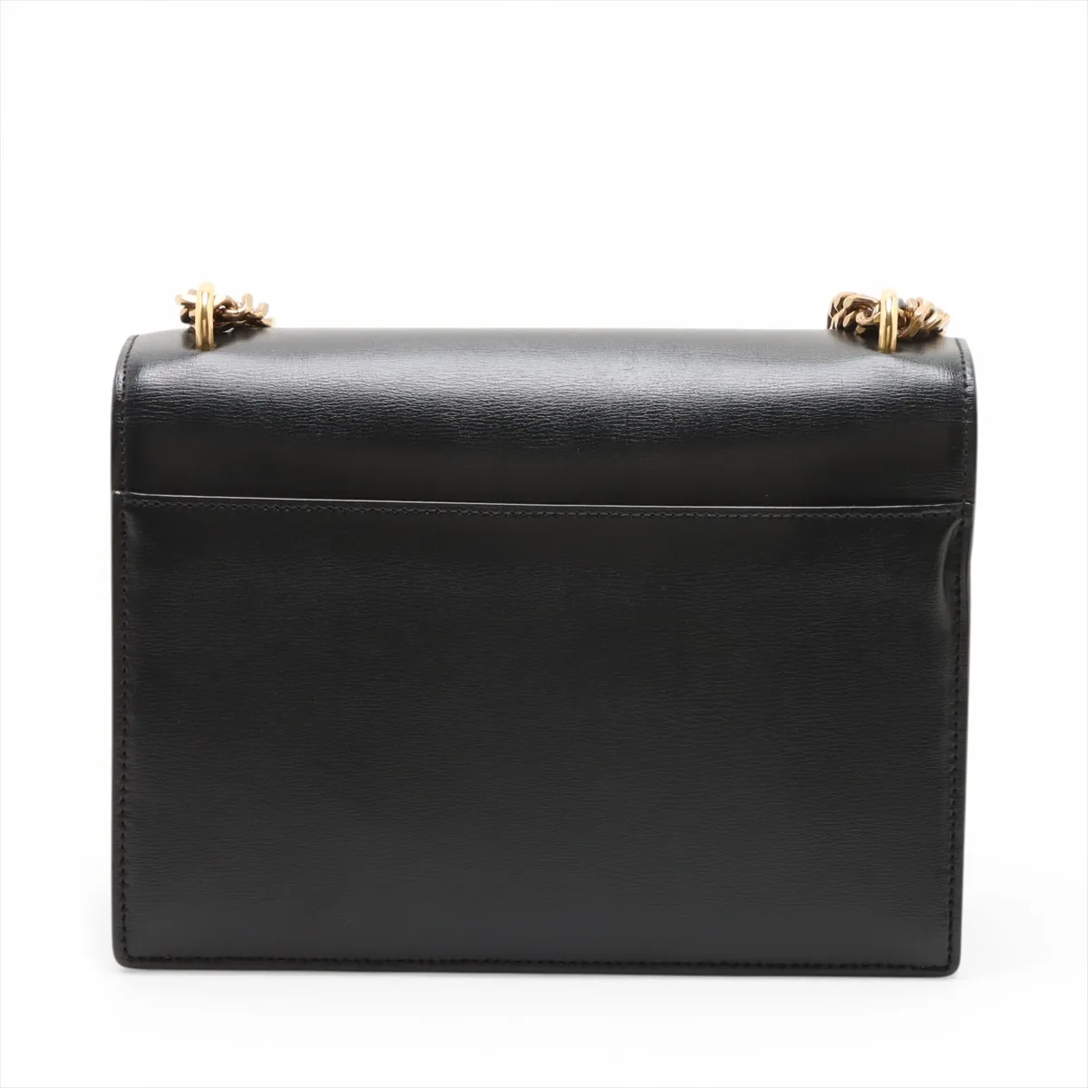 Sunset Leather Chain Shoulder Bag, Black, 442906 — view 2