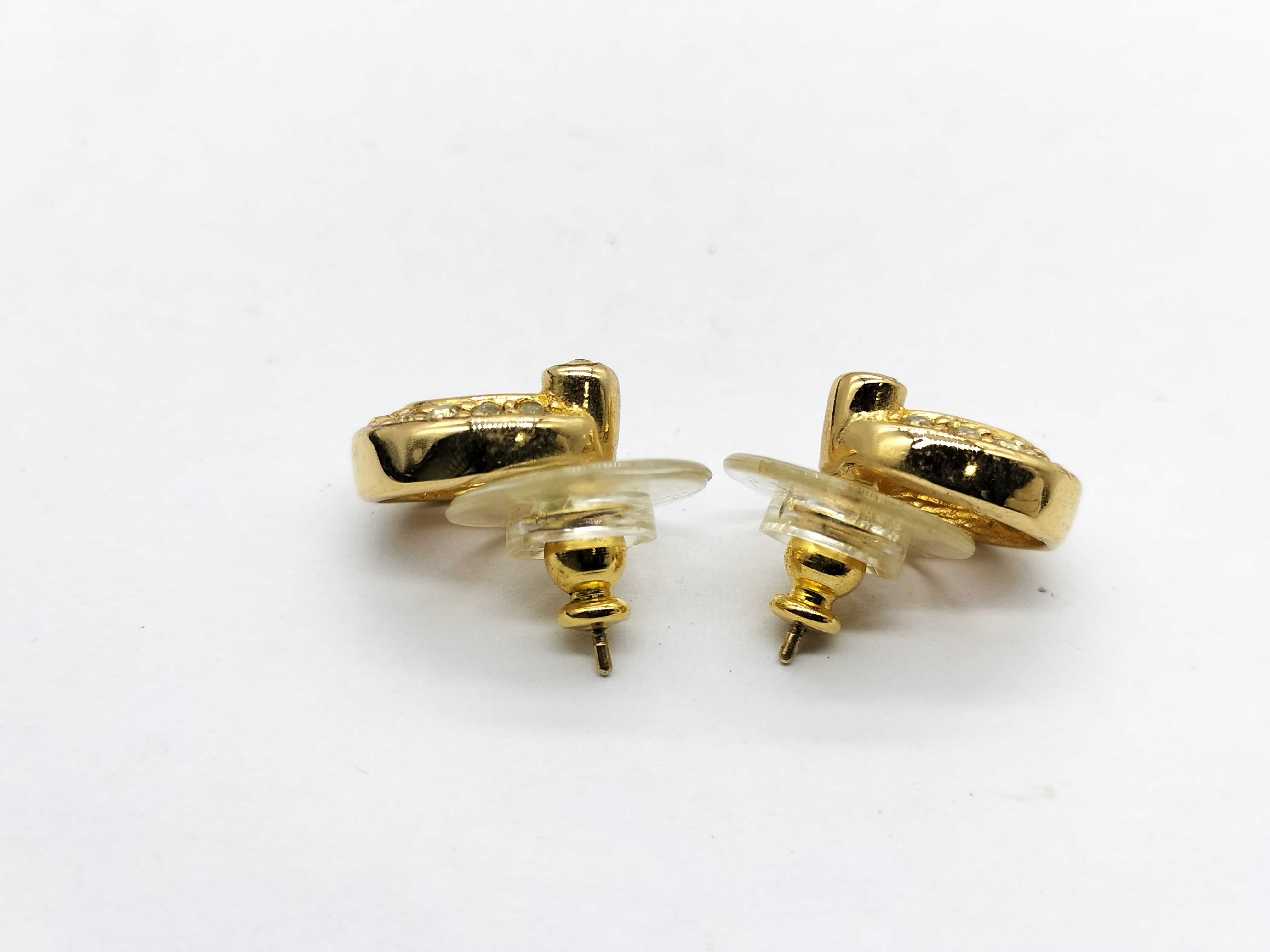 Gold Rhinestone Earrings — view 3