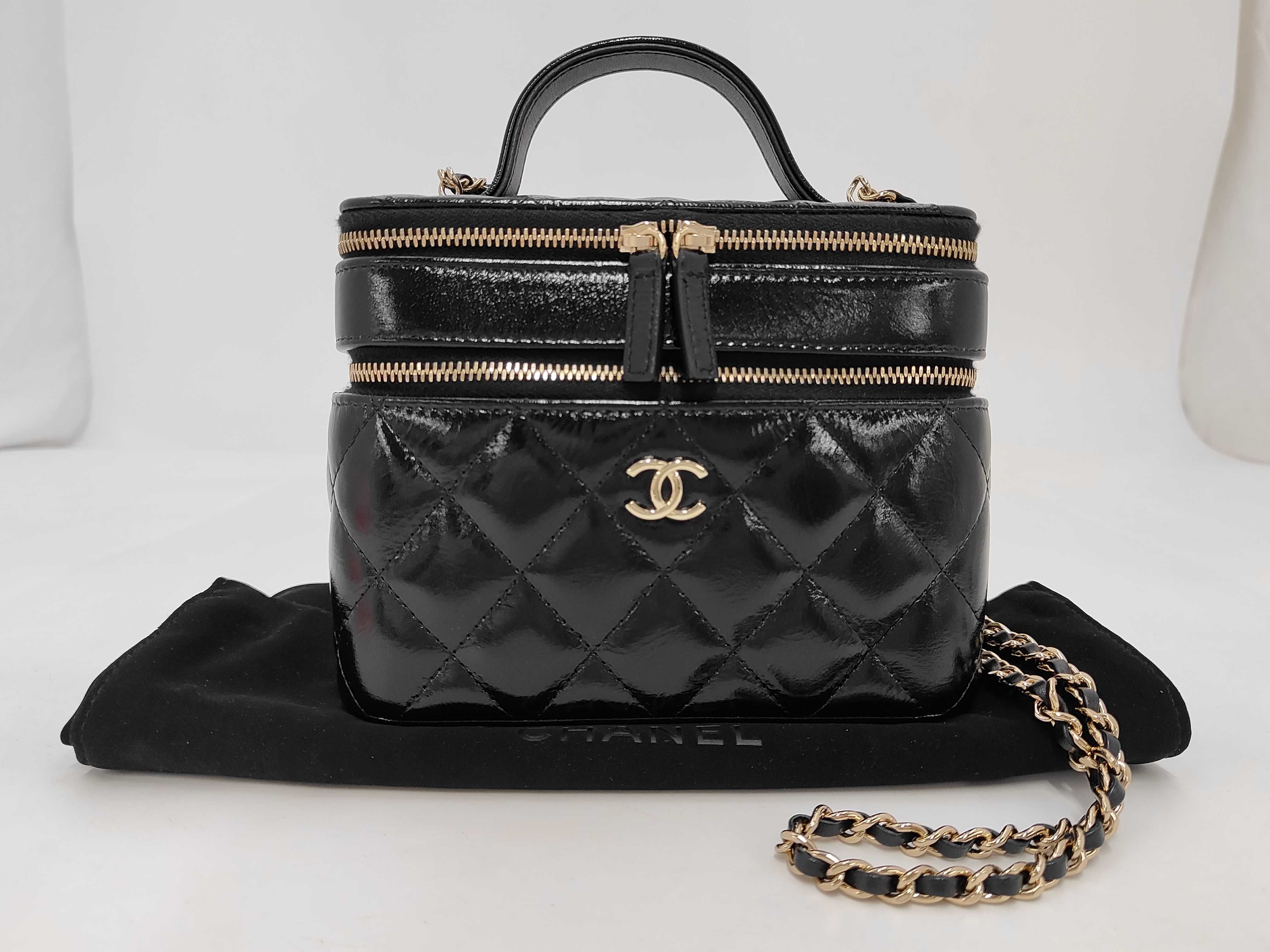 Mini Vanity Chain Shoulder Bag, Black, TEG813E2 (with dust bag)