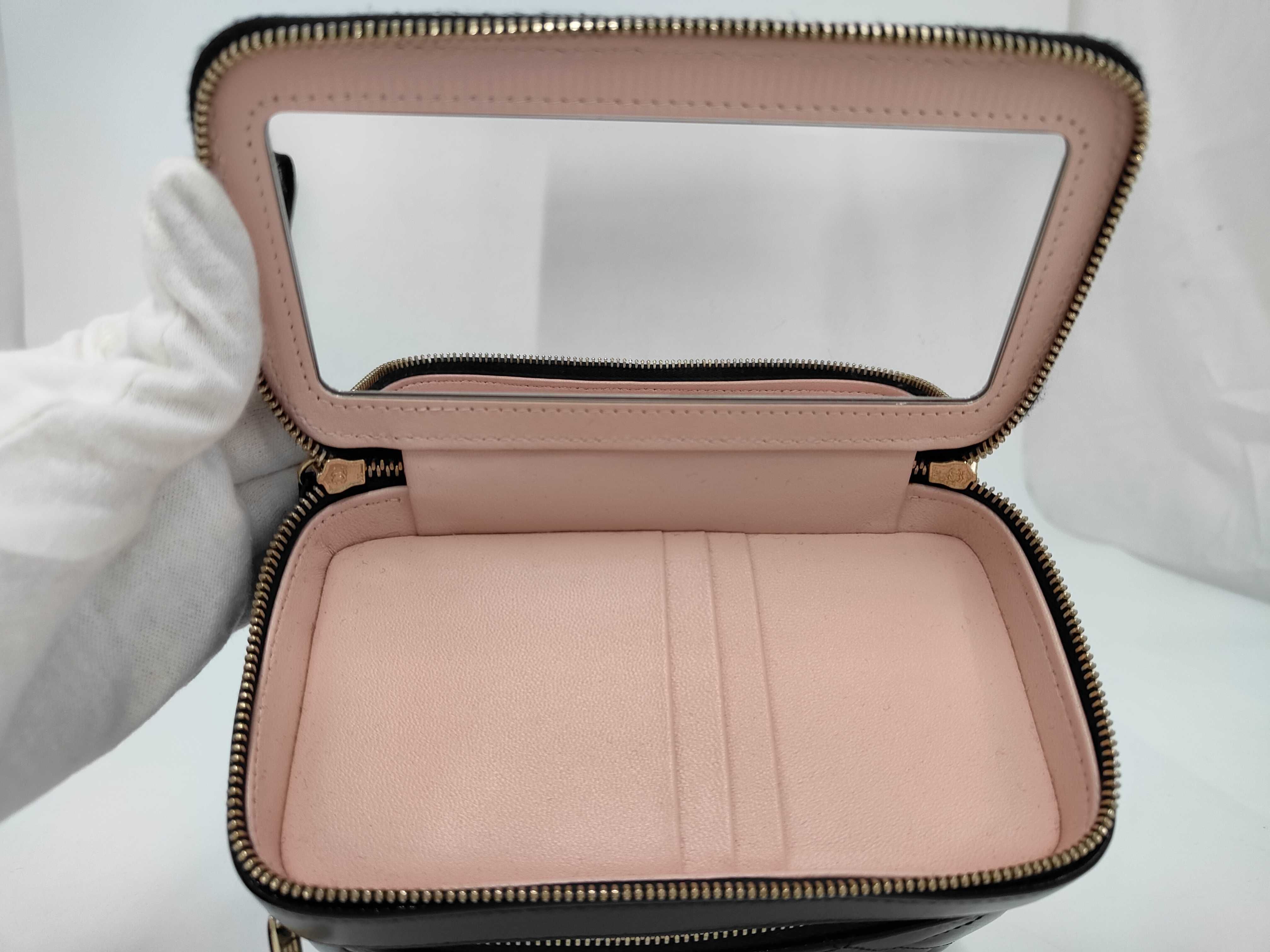 Mini Vanity Chain Shoulder Bag, Black, TEG813E2 (with dust bag) — view 8