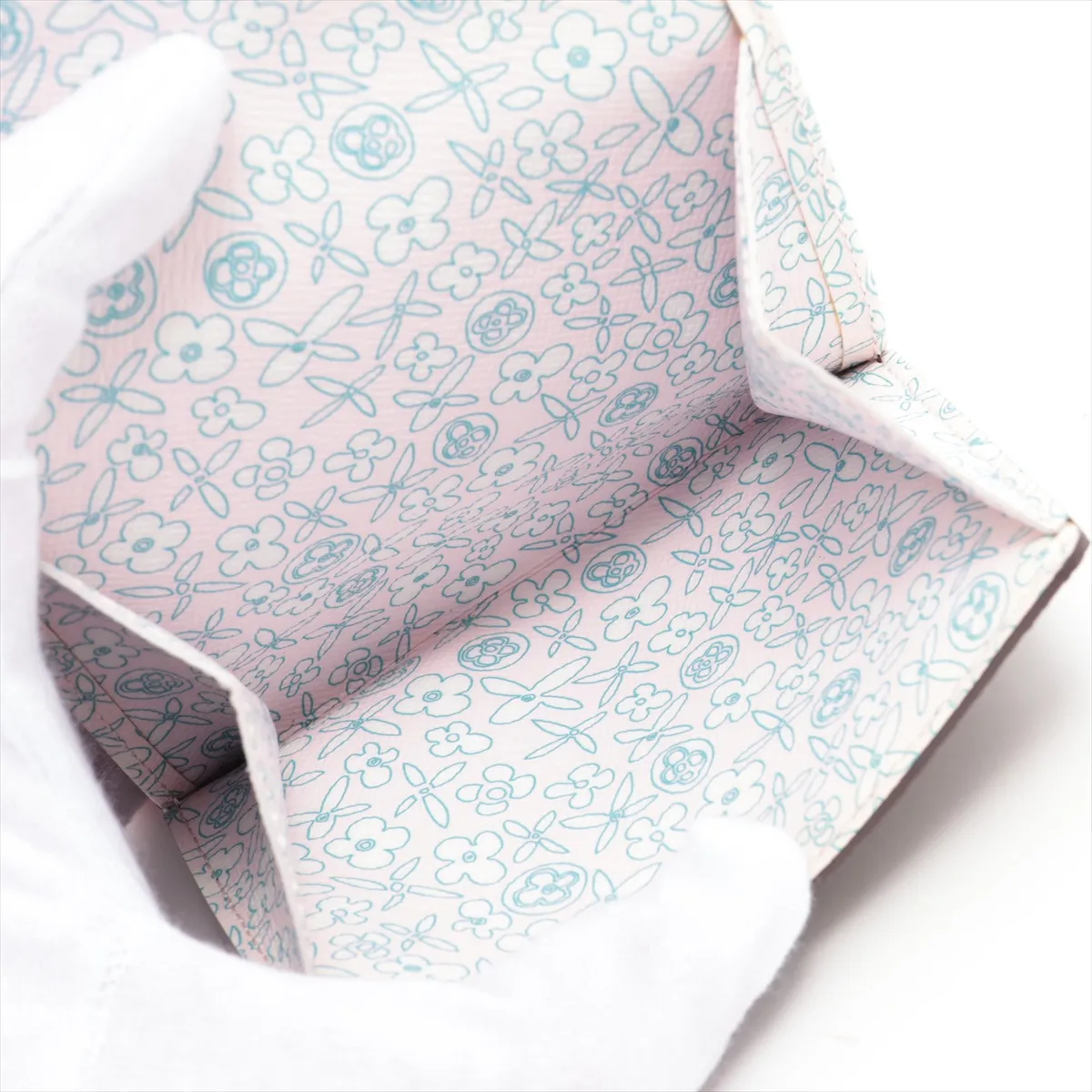 Monogram Fleuri Portefeuille Elise Model Number Rose Compact Wallet — view 7