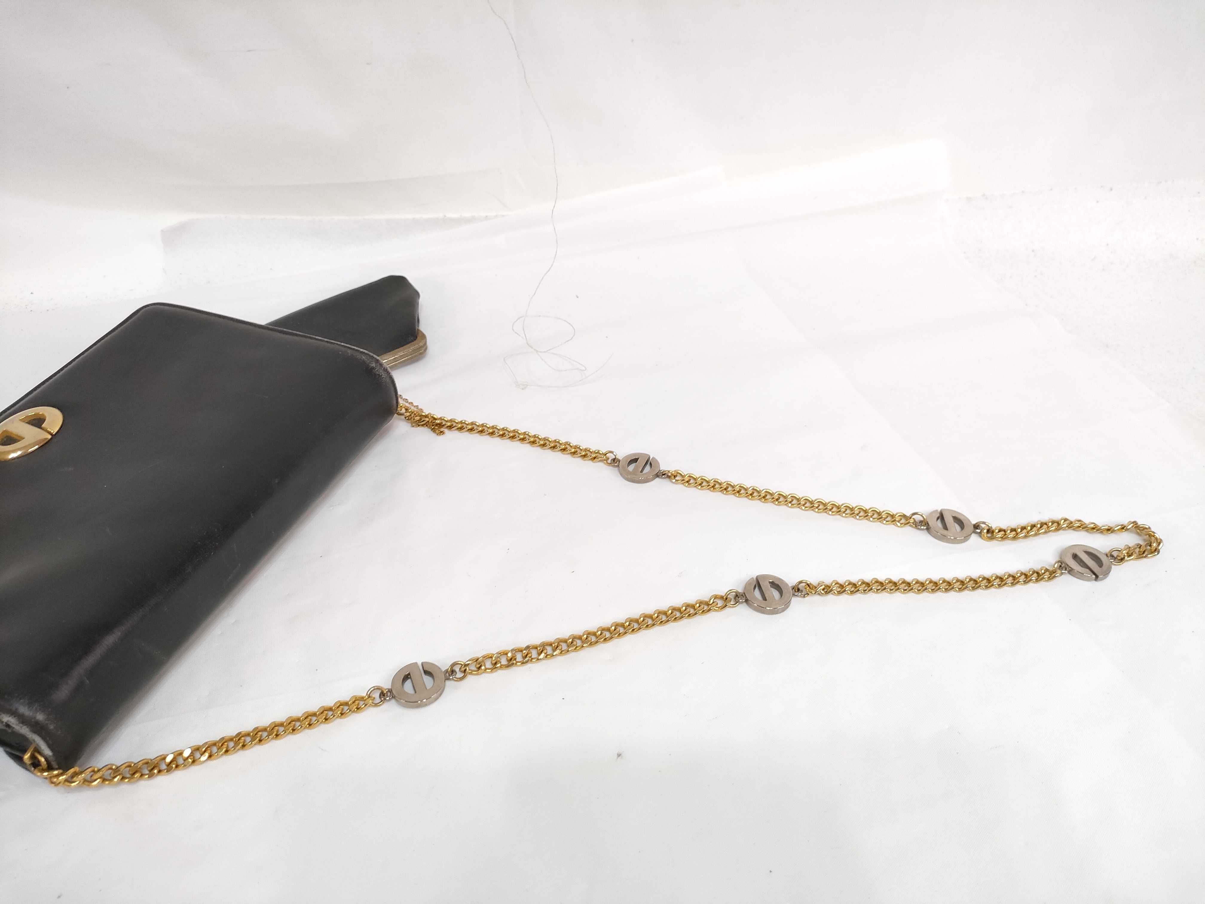 Lady Dior Vintage Old Leather CD Logo Chain Shoulder Bag — view 3