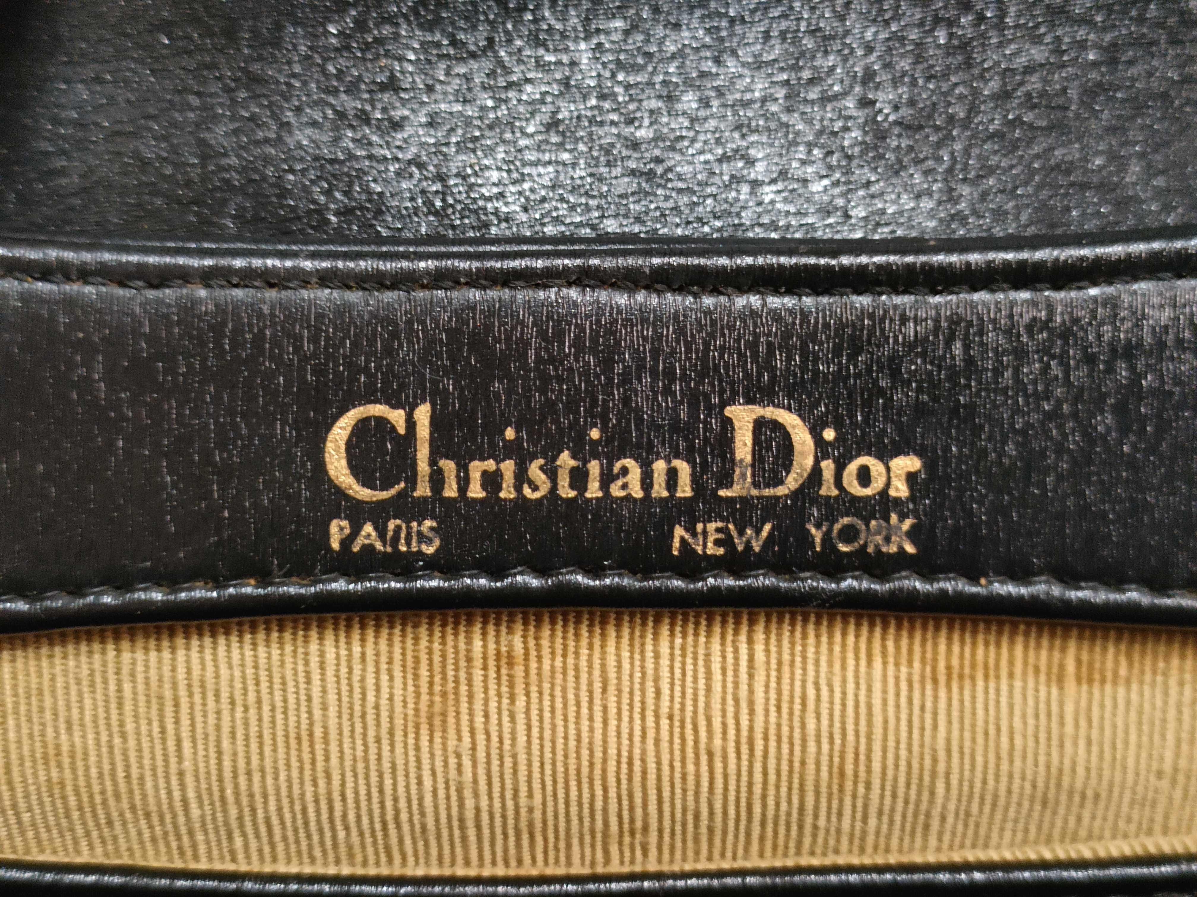 Lady Dior Vintage Old Leather CD Logo Chain Shoulder Bag — view 9