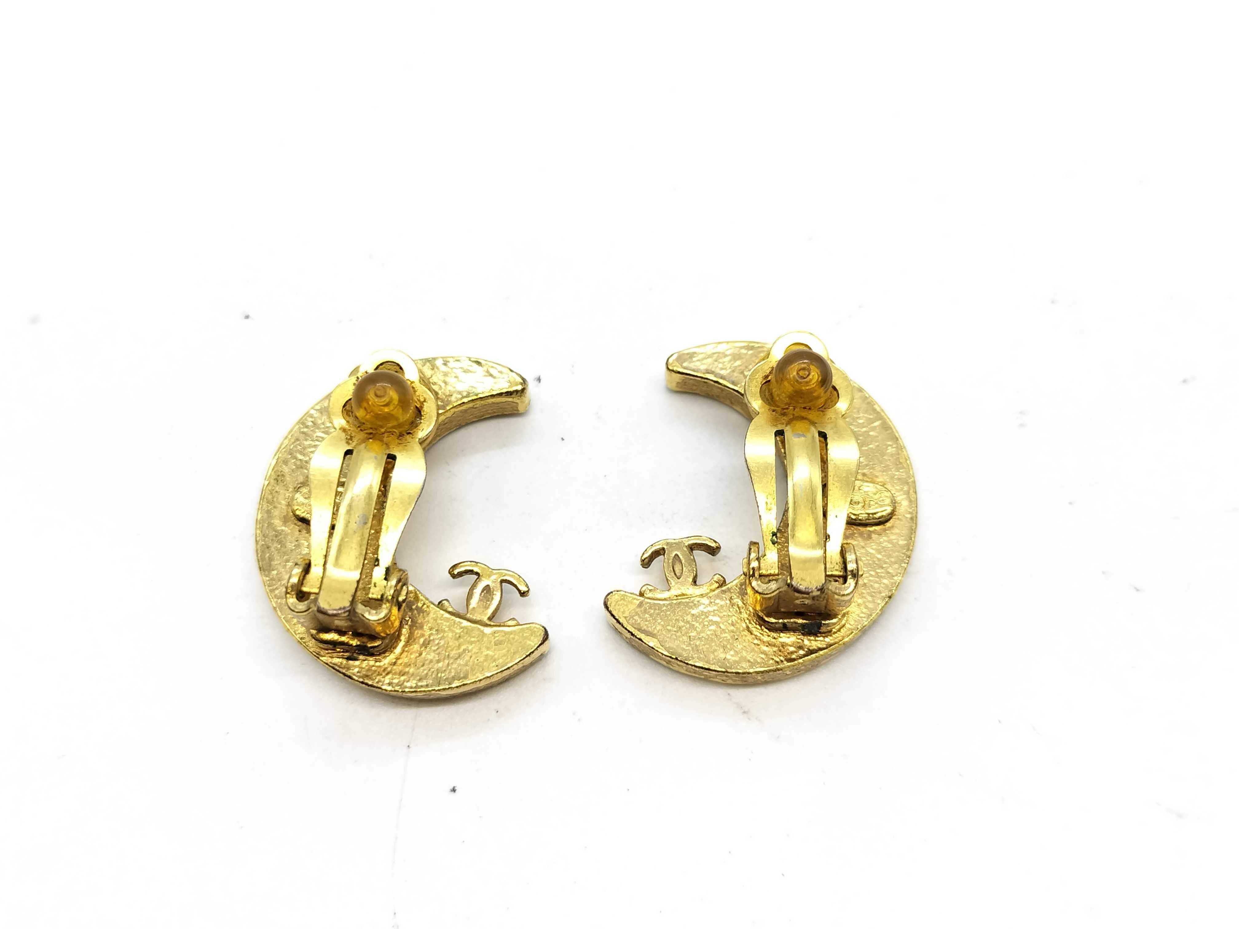 Earrings Crescent Moon Rhinestone Black Earrings — view 3