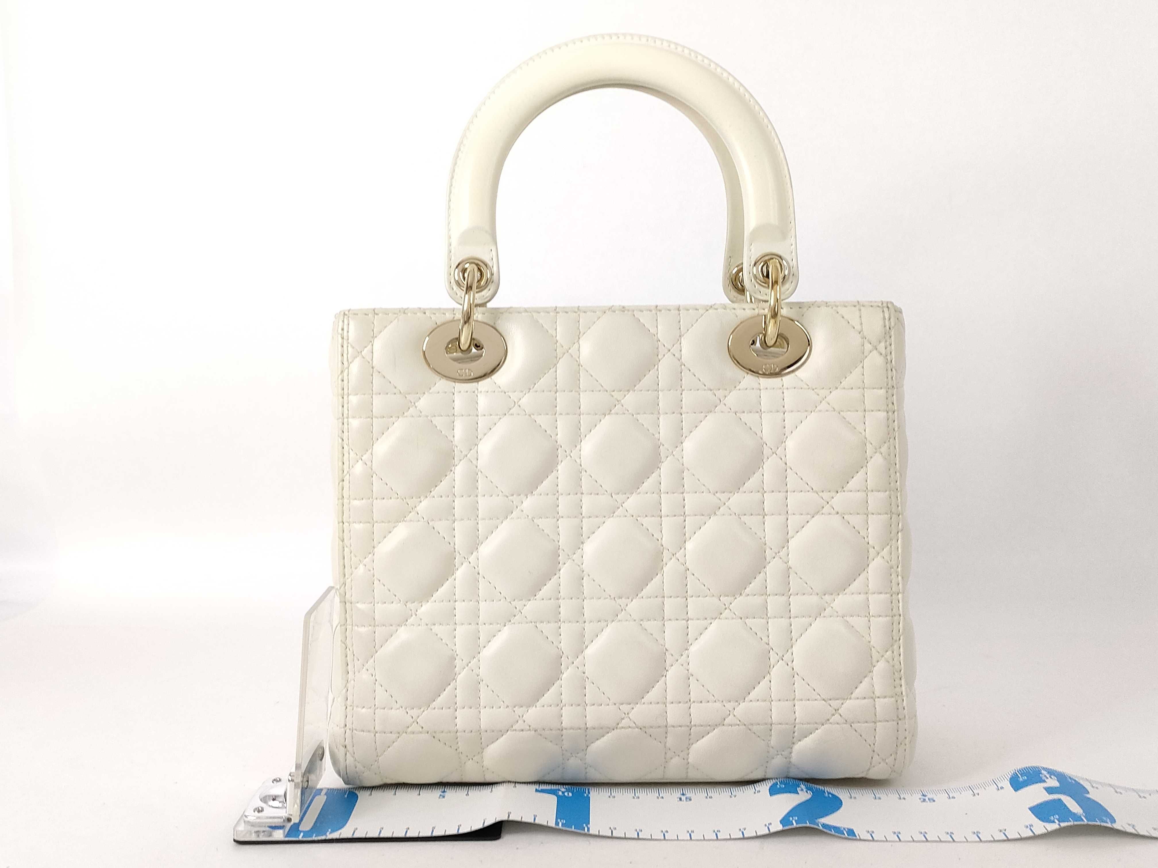 Lady Dior Medium Lambskin White *Card Handbag — view 2
