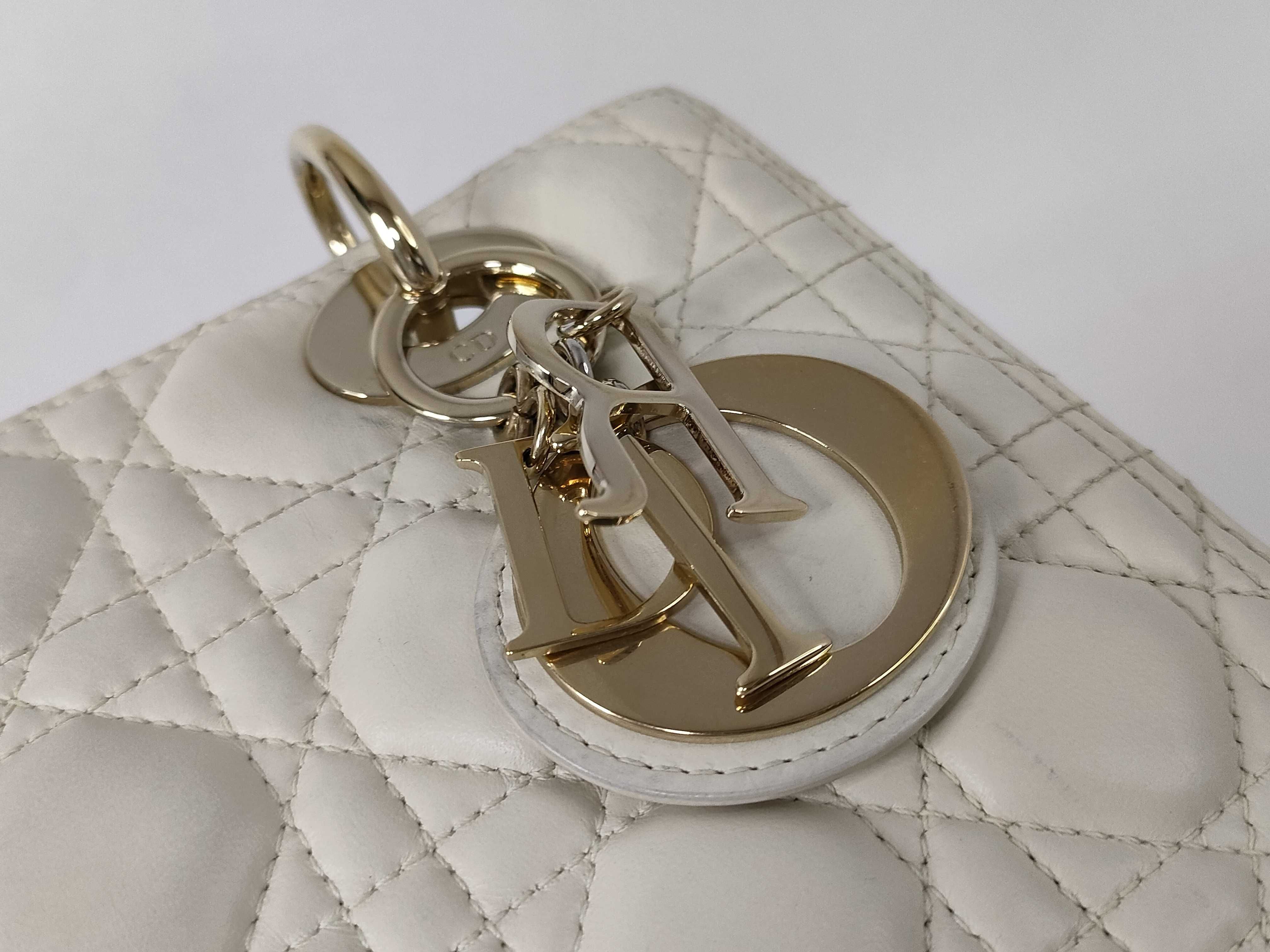 Lady Dior Medium Lambskin White *Card Handbag — view 13