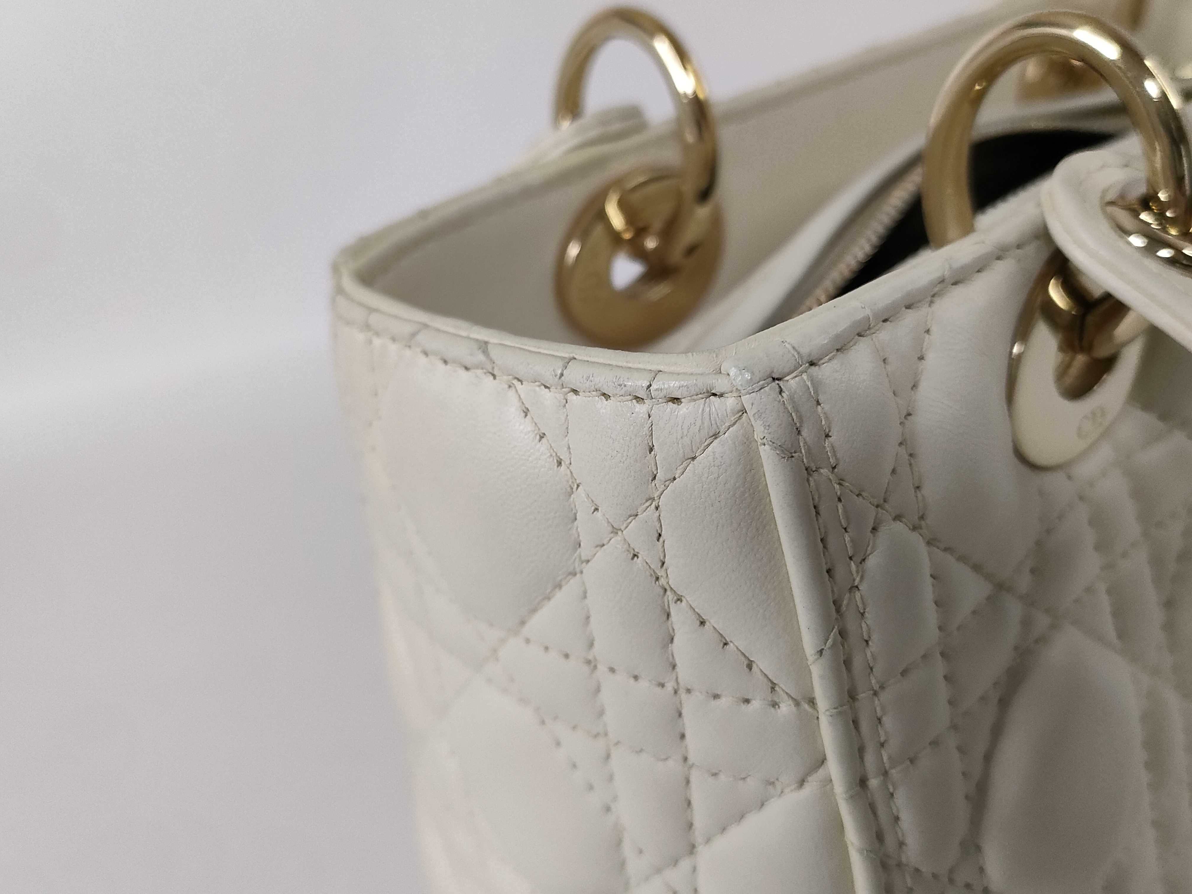 Lady Dior Medium Lambskin White *Card Handbag — view 14