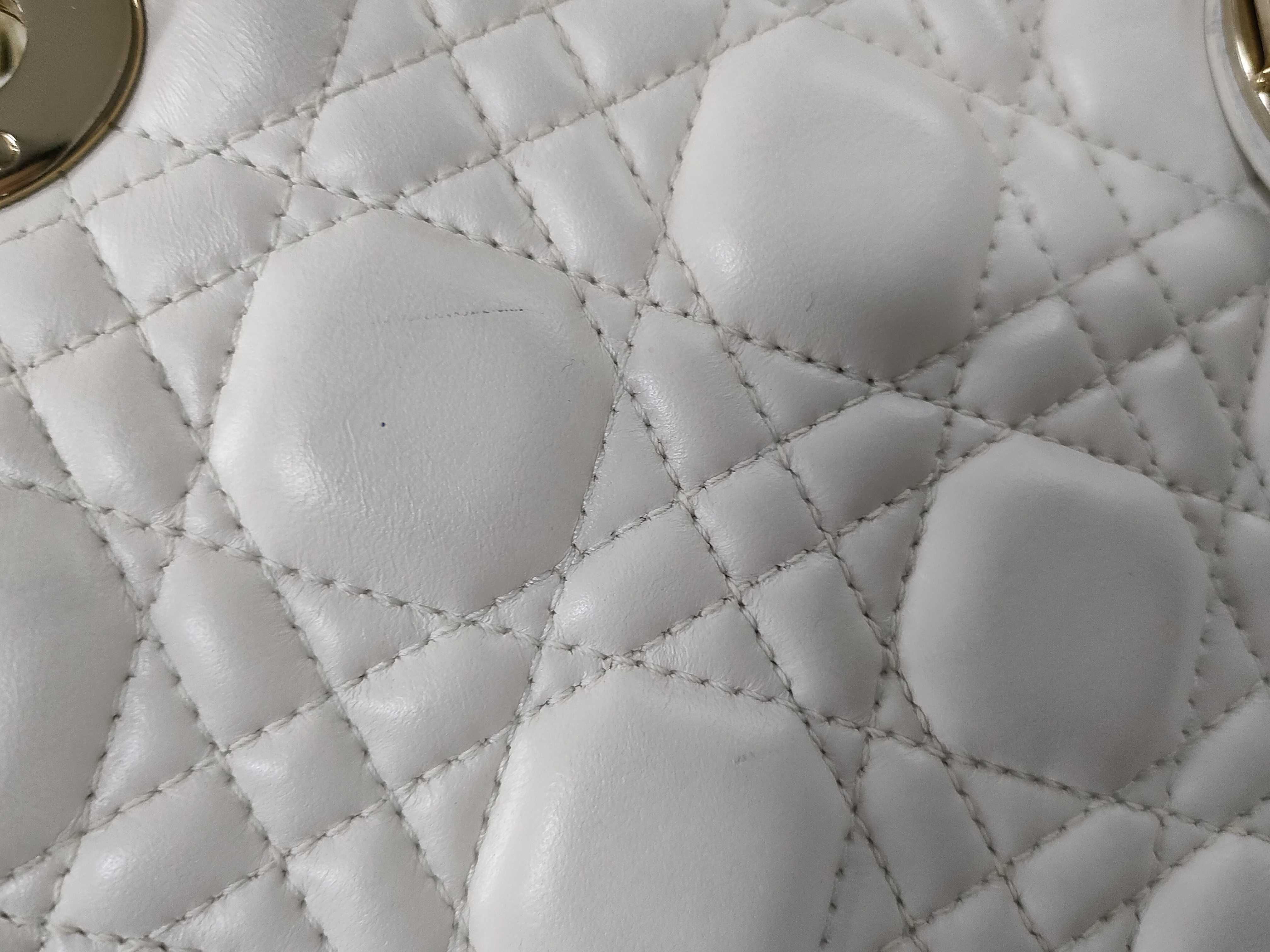 Lady Dior Medium Lambskin White *Card Handbag — view 15