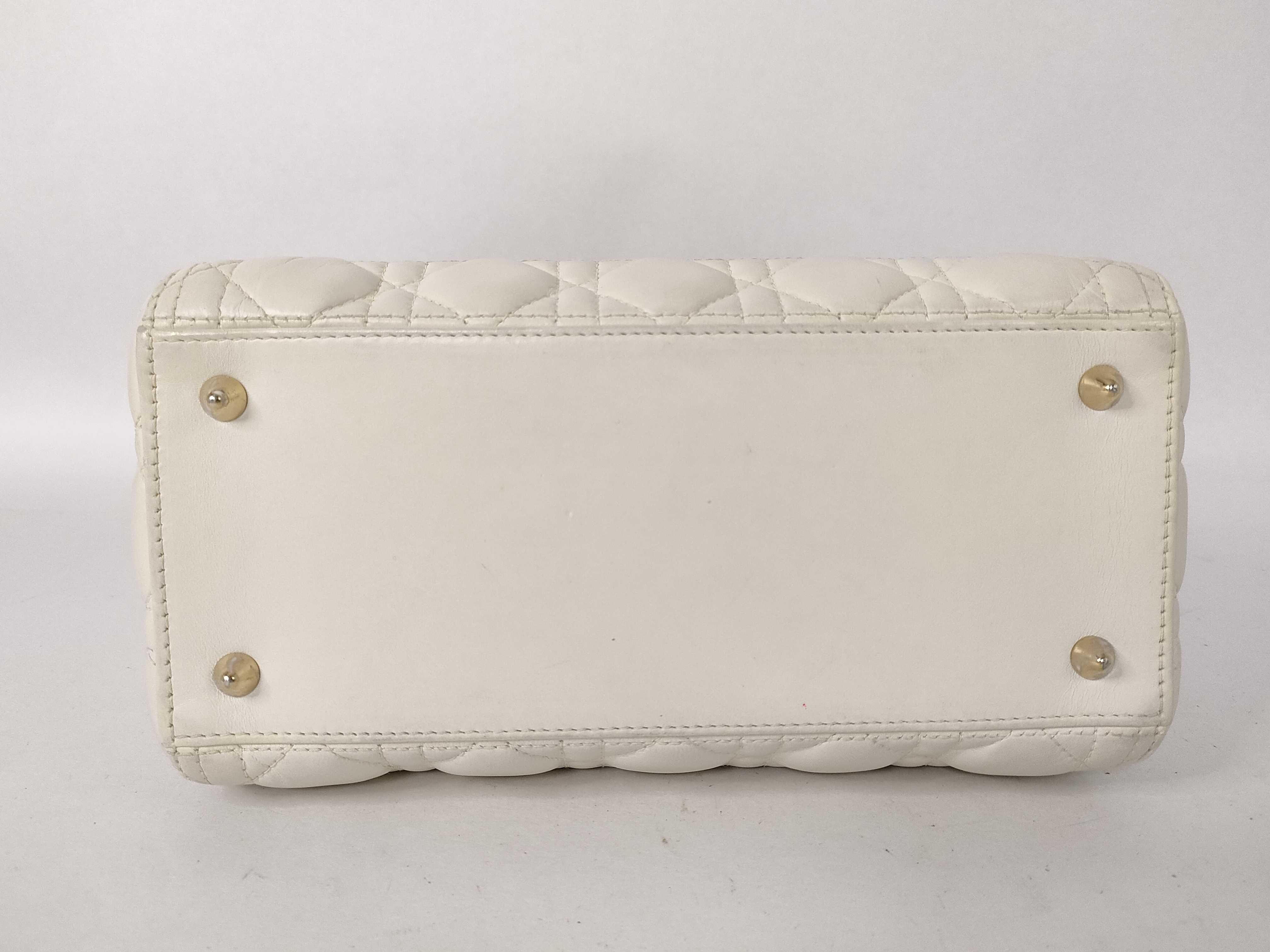 Lady Dior Medium Lambskin White *Card Handbag — view 7