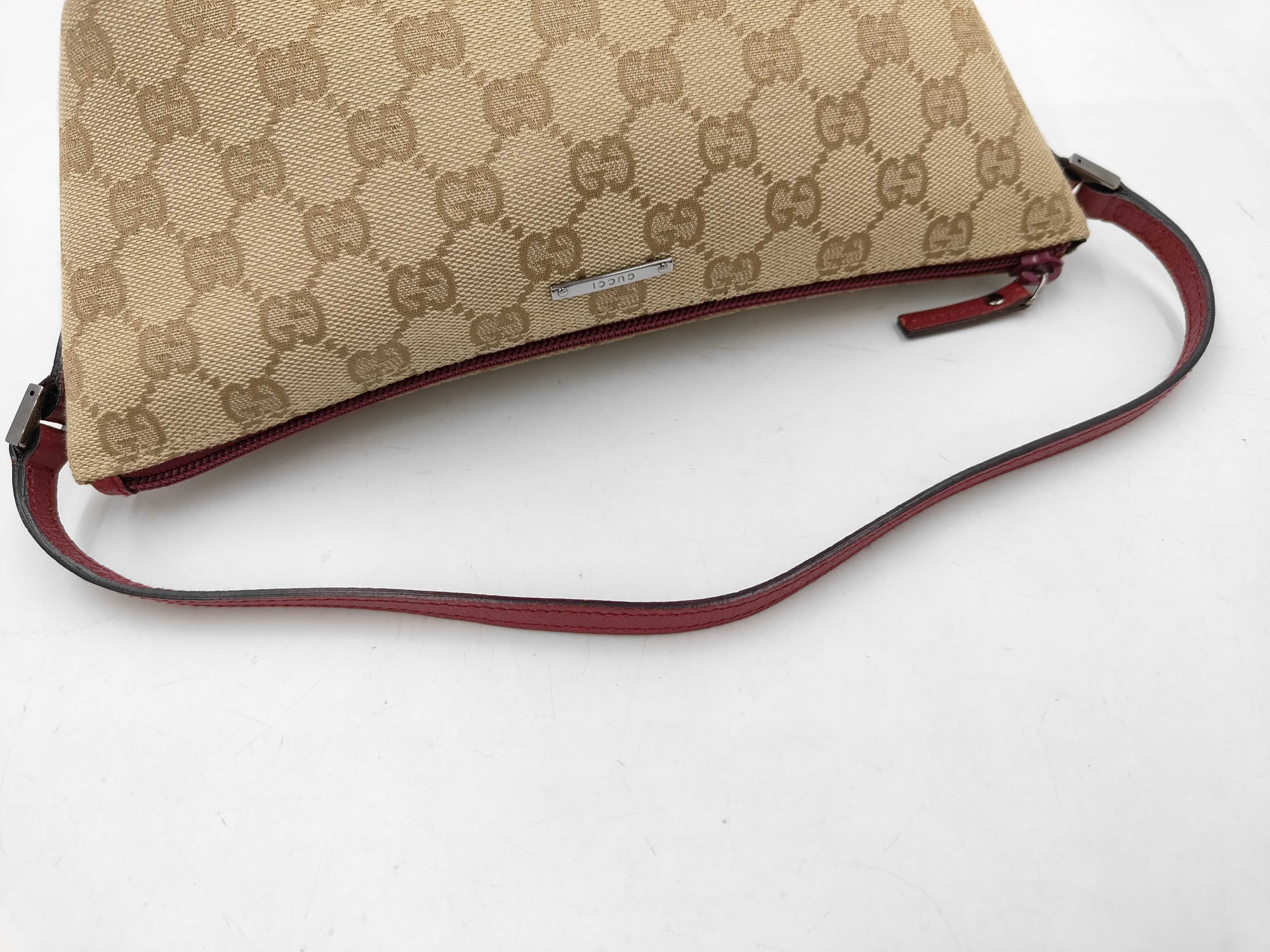 GG Canvas Handbag with Purple Handles — view 4