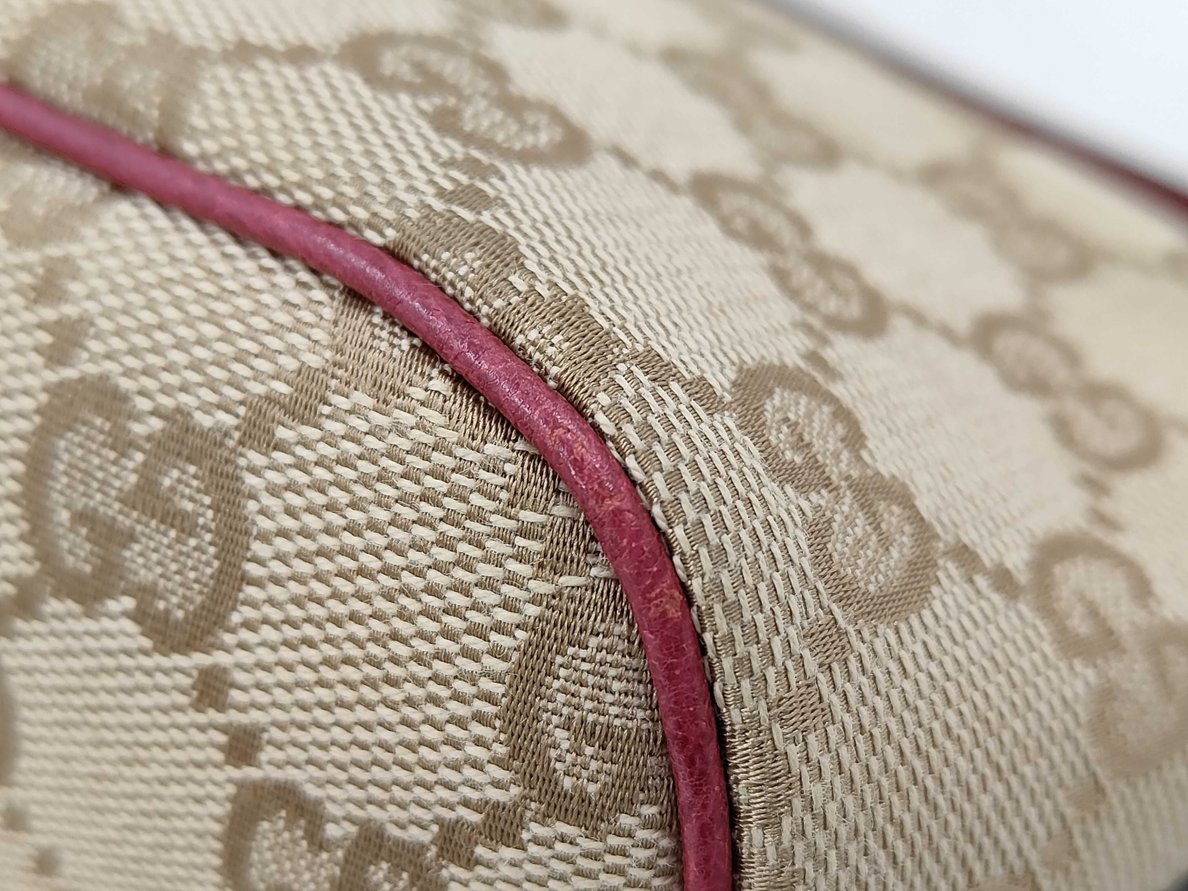 GG Canvas Handbag with Purple Handles — view 6