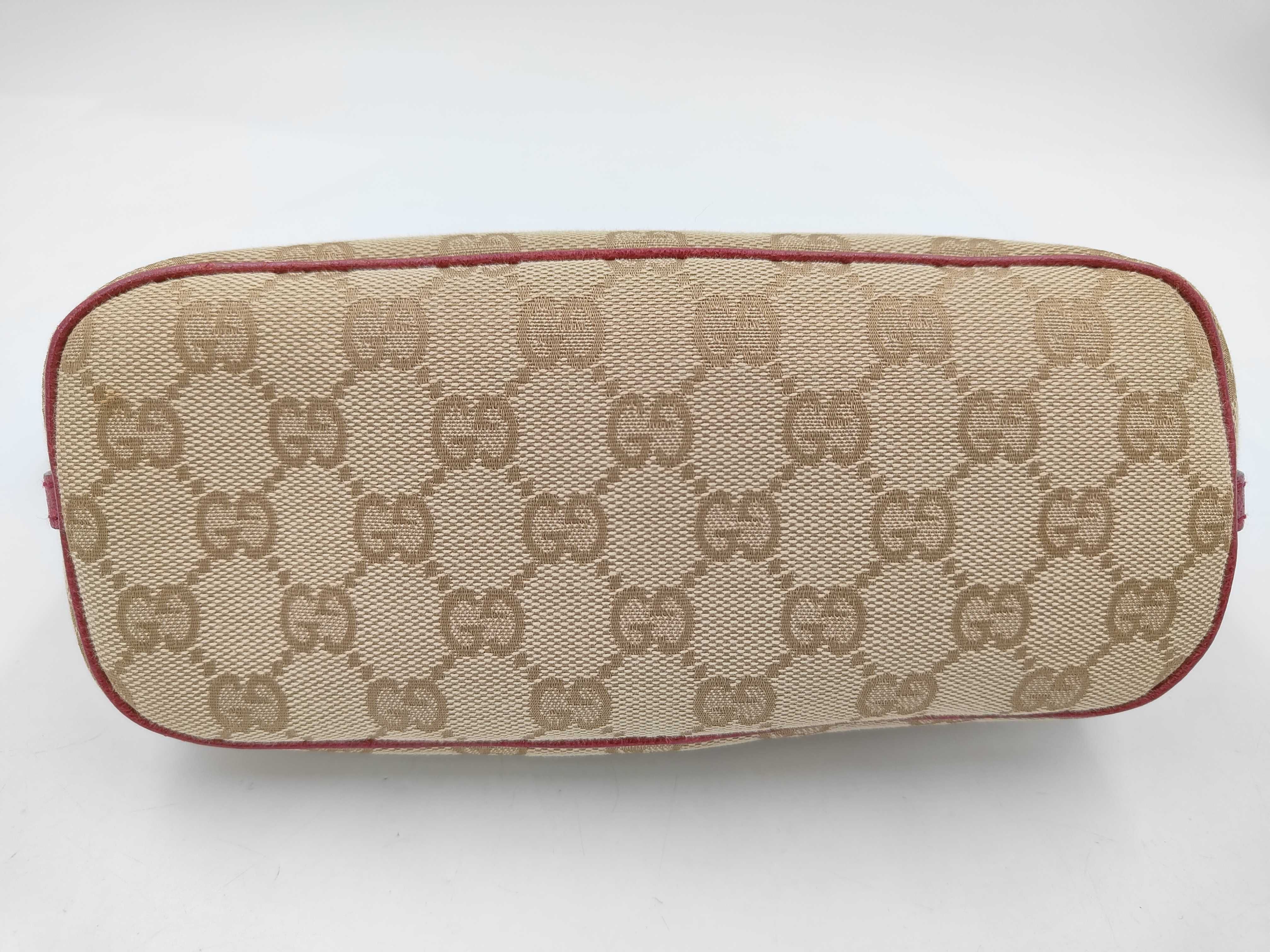 GG Canvas Handbag with Purple Handles — view 7