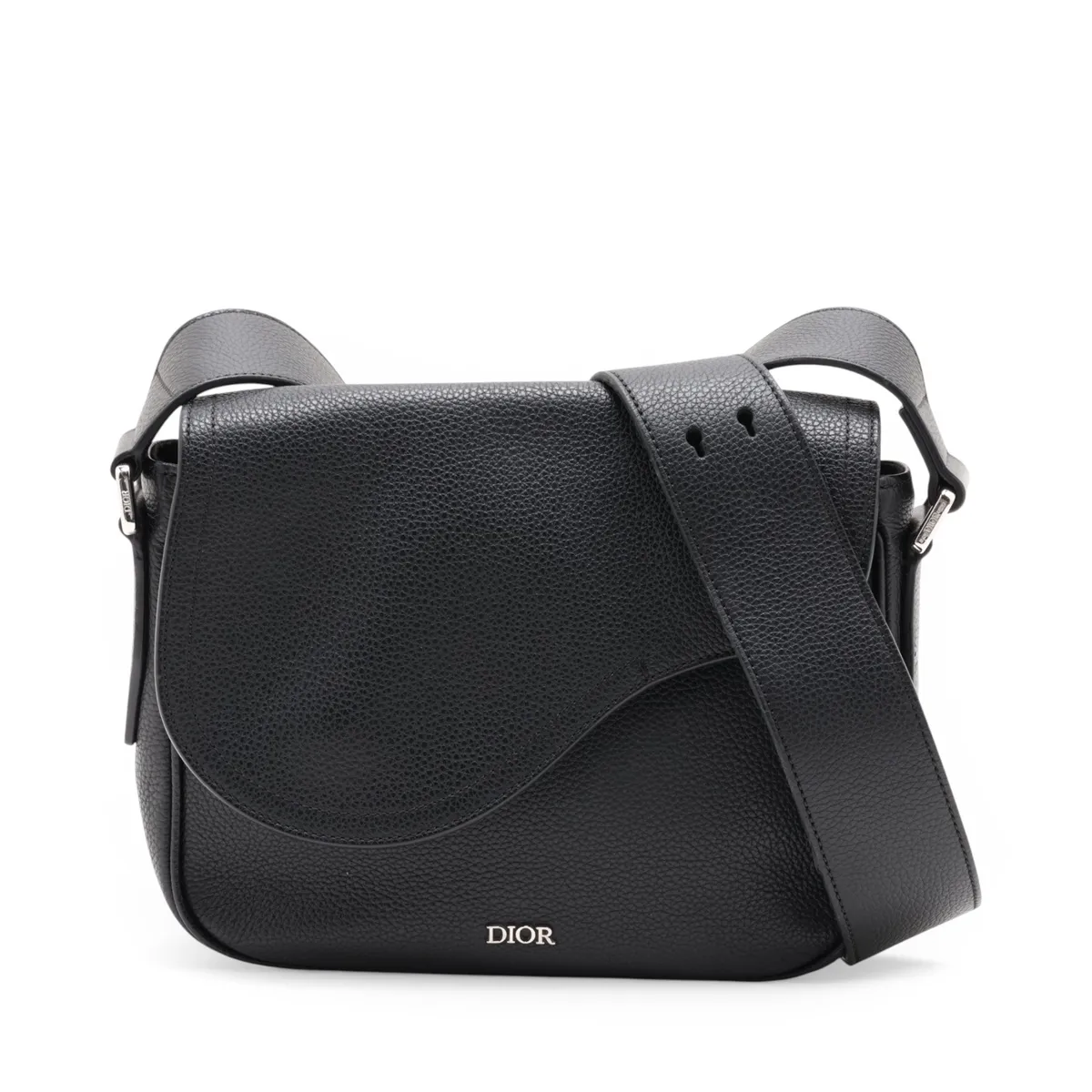 Saddle Messenger Small Leather Shoulder Bag, Black