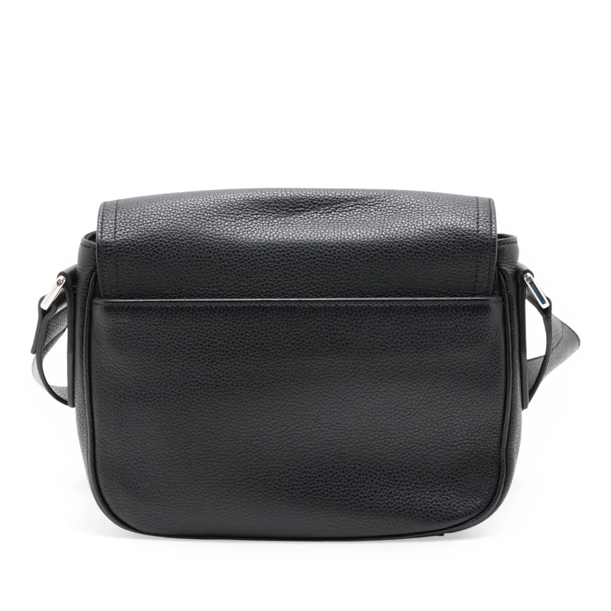 Saddle Messenger Small Leather Shoulder Bag, Black — view 2