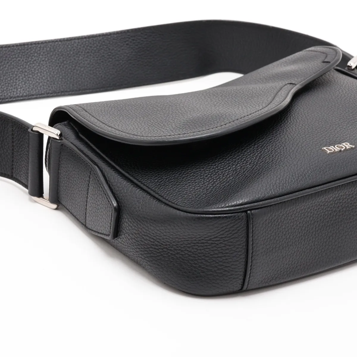 Saddle Messenger Small Leather Shoulder Bag, Black — view 4