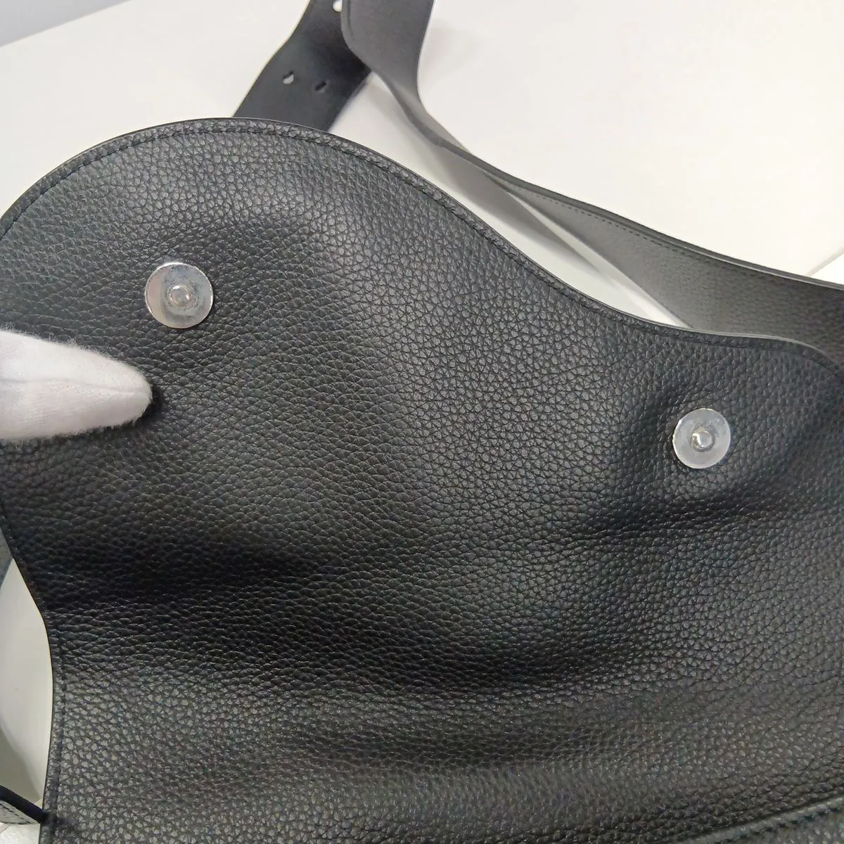 Saddle Messenger Small Leather Shoulder Bag, Black — view 9