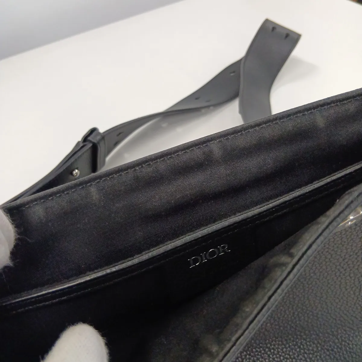 Saddle Messenger Small Leather Shoulder Bag, Black — view 10