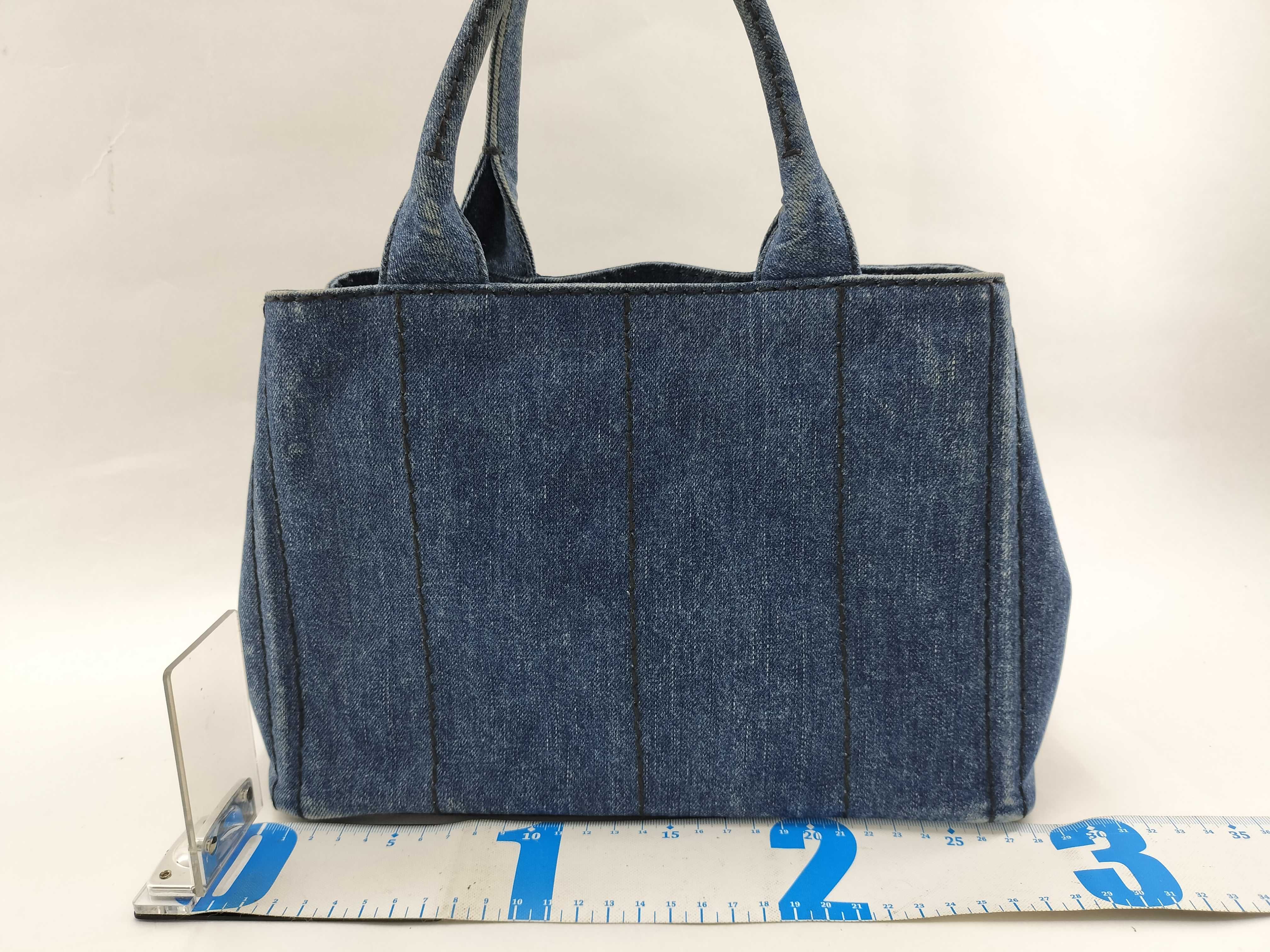 Canapa Denim 2-Way Handbag, Blue — view 2