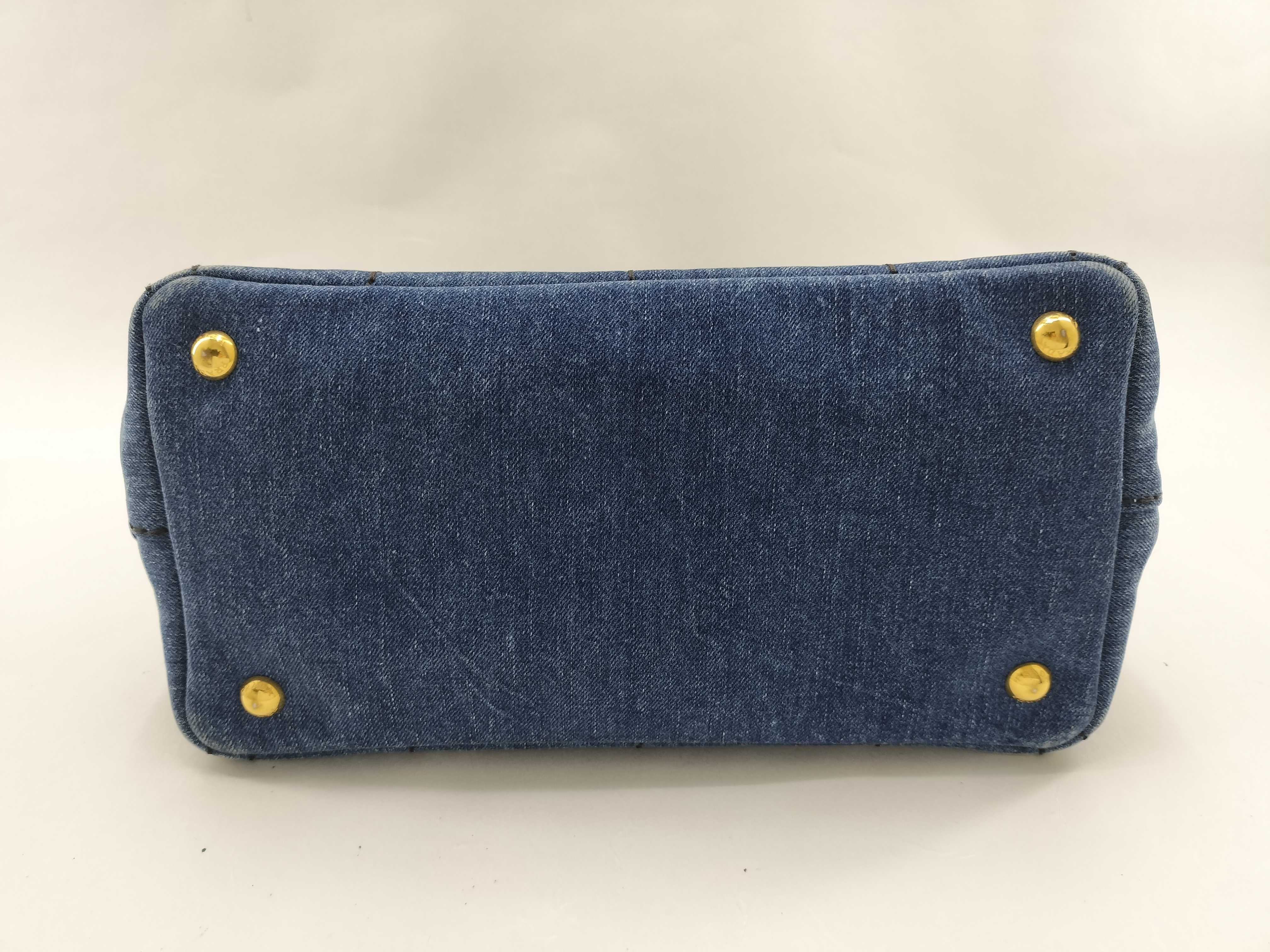 Canapa Denim 2-Way Handbag, Blue — view 4