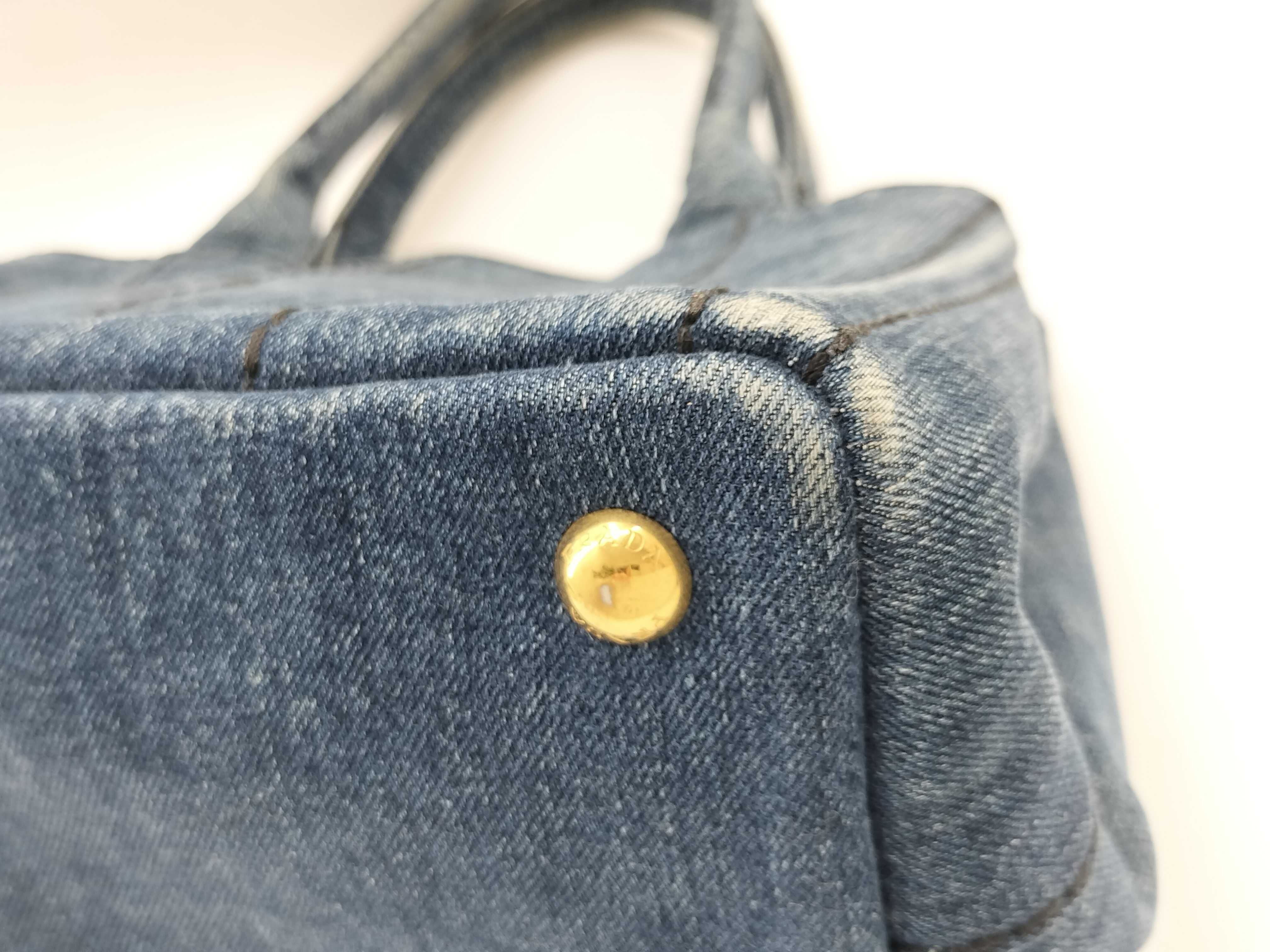 Canapa Denim 2-Way Handbag, Blue — view 5